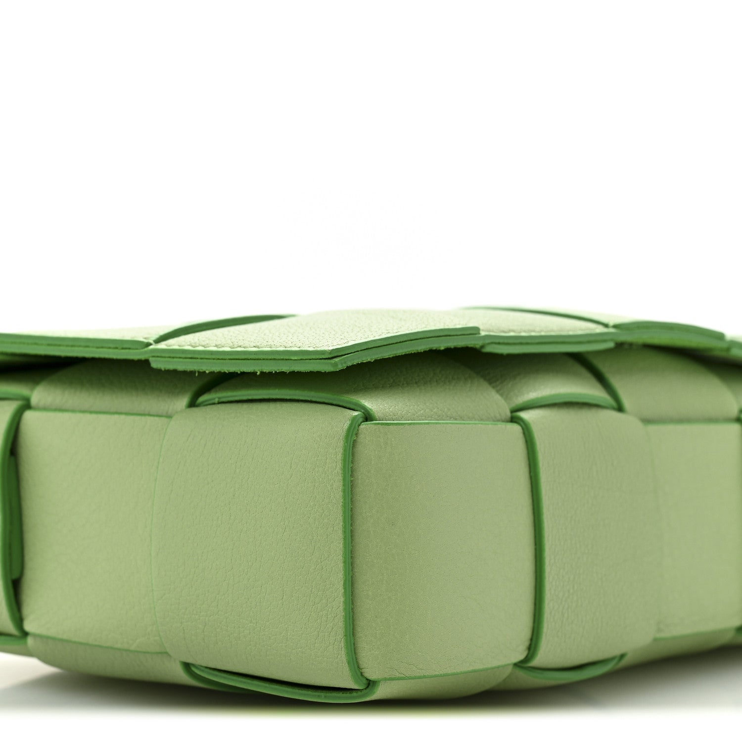 Grained Calfskin Maxi Intrecciato Cassette Crossbody Bag Pistachio