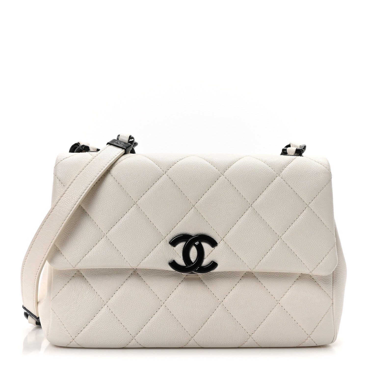 Caviar Quilted My Everything Flap White Black