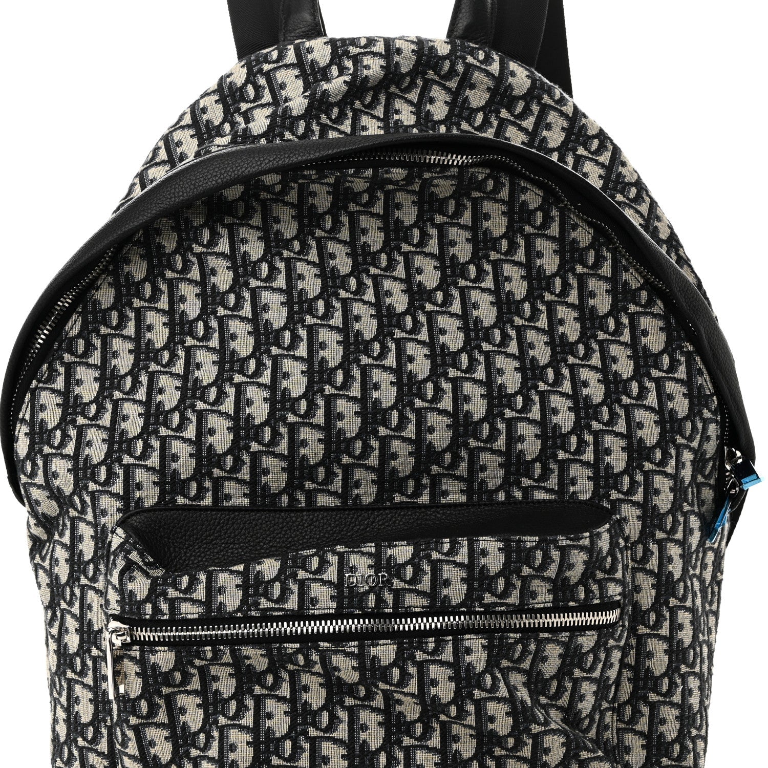 Oblique Calfskin Rider Backpack Beige Black