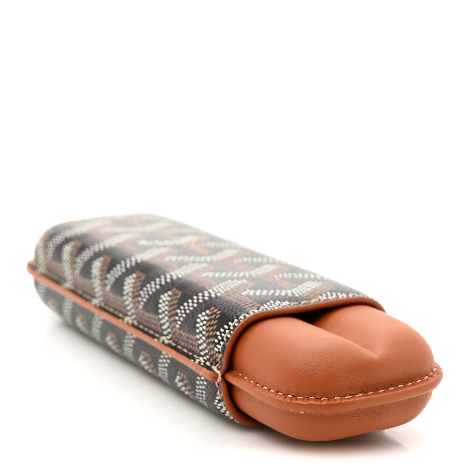 Goyardine Churchill 2 Cigar Case Black Gold