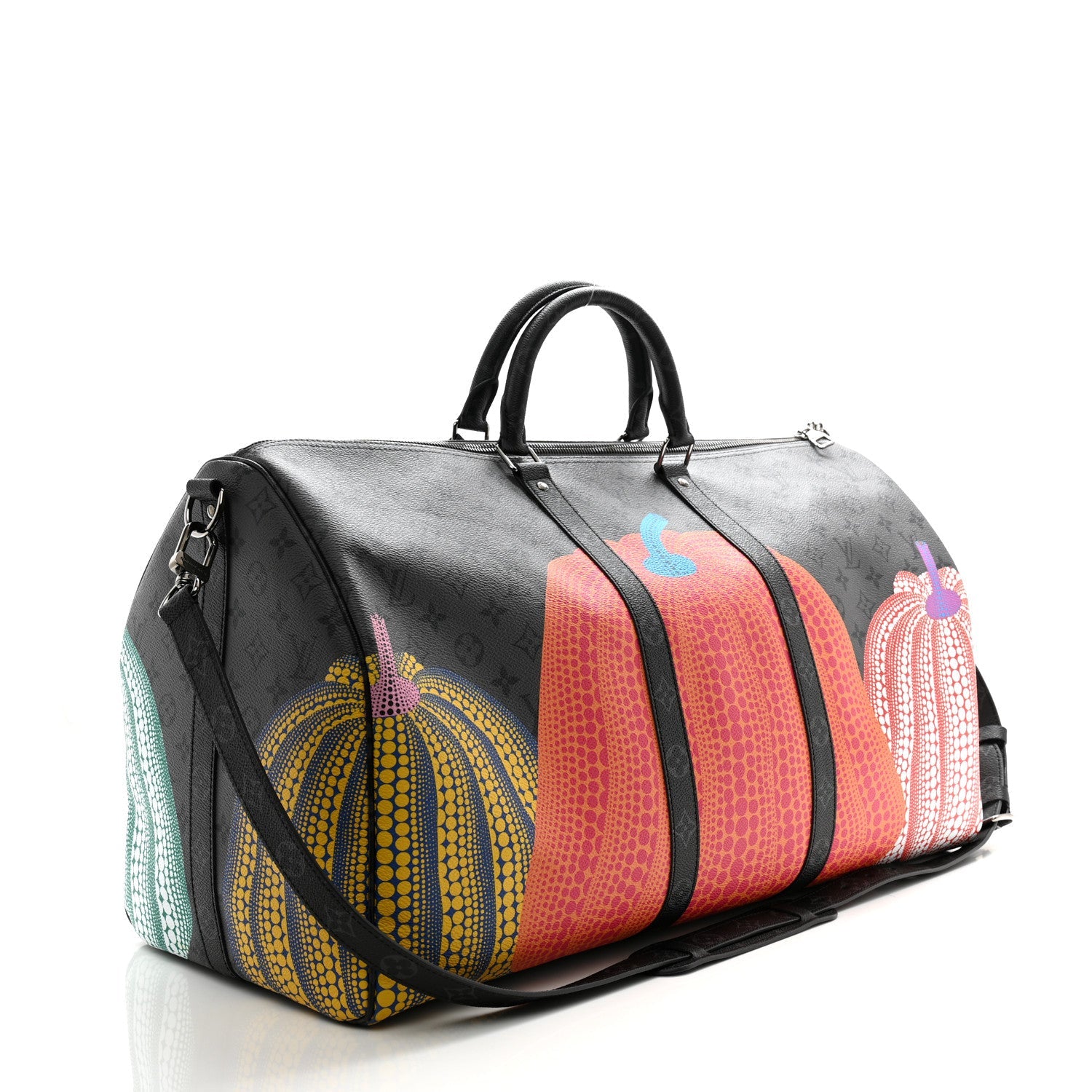 LV X YK Monogram Eclipse Reverse Pumpkin Keepall Bandouliere 55 Multicolor