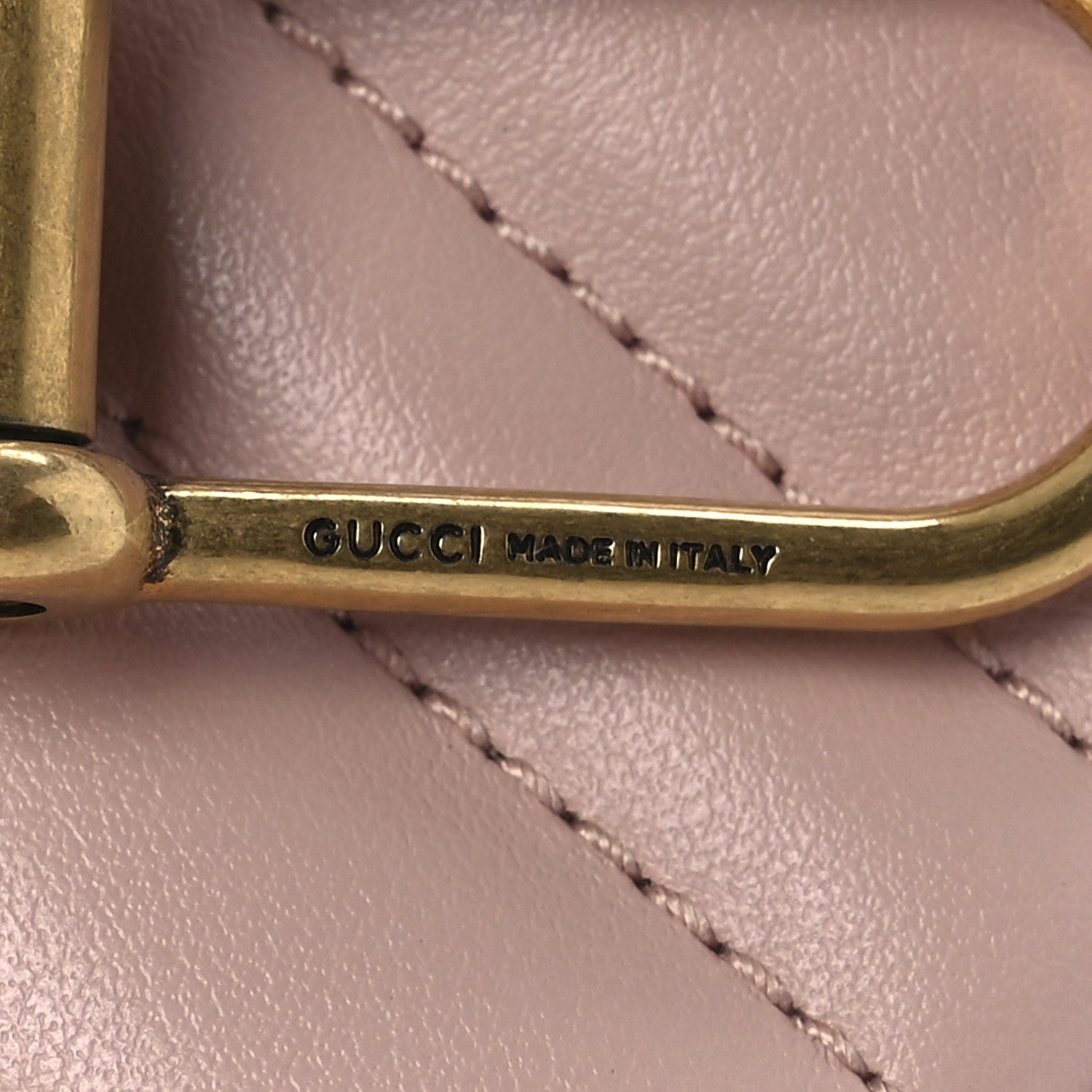 Calfskin Matelasse GG Marmont Mini Bag Coin Purse Mystic White Perfect Pink