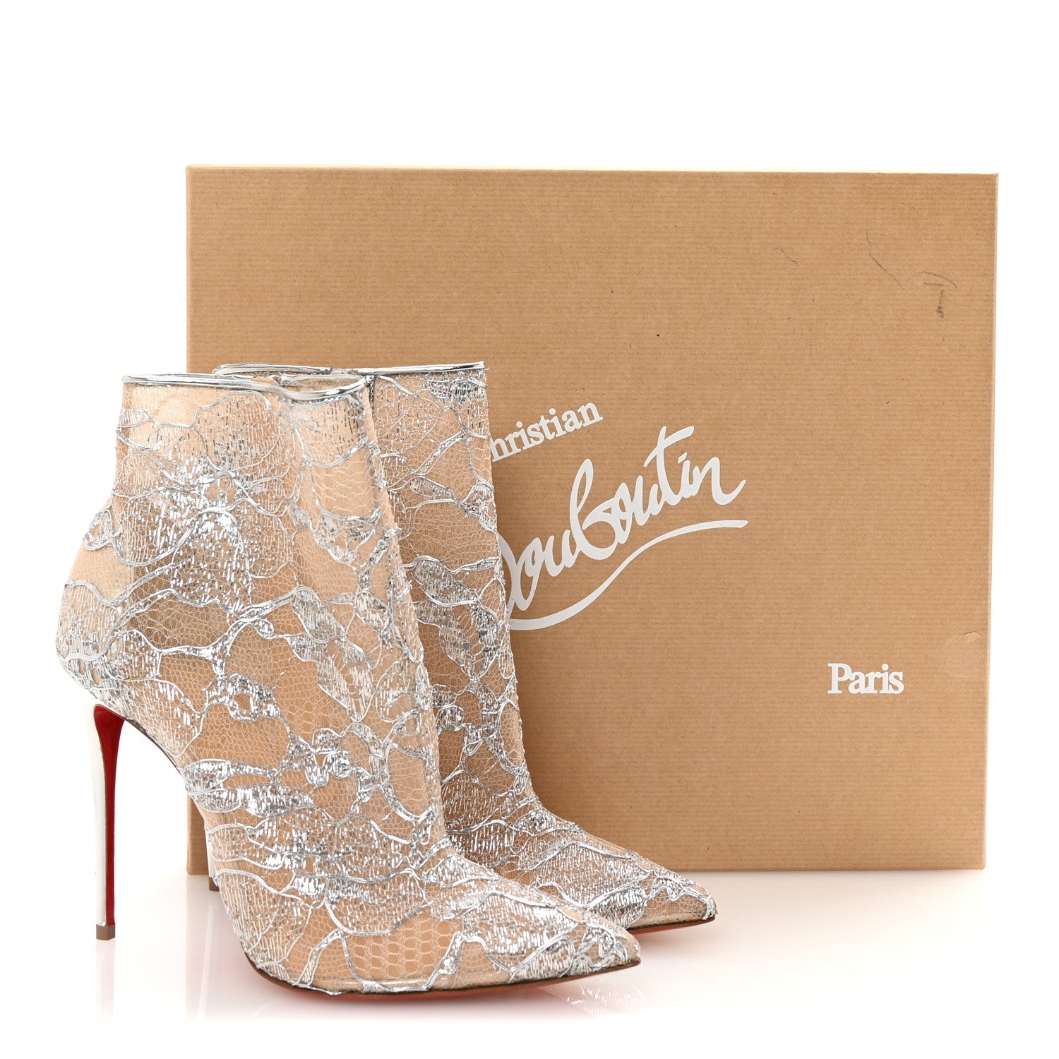 Lace Lurex Specchio Gipsybootie 100 Ankle Boots 38.5 Version Silver