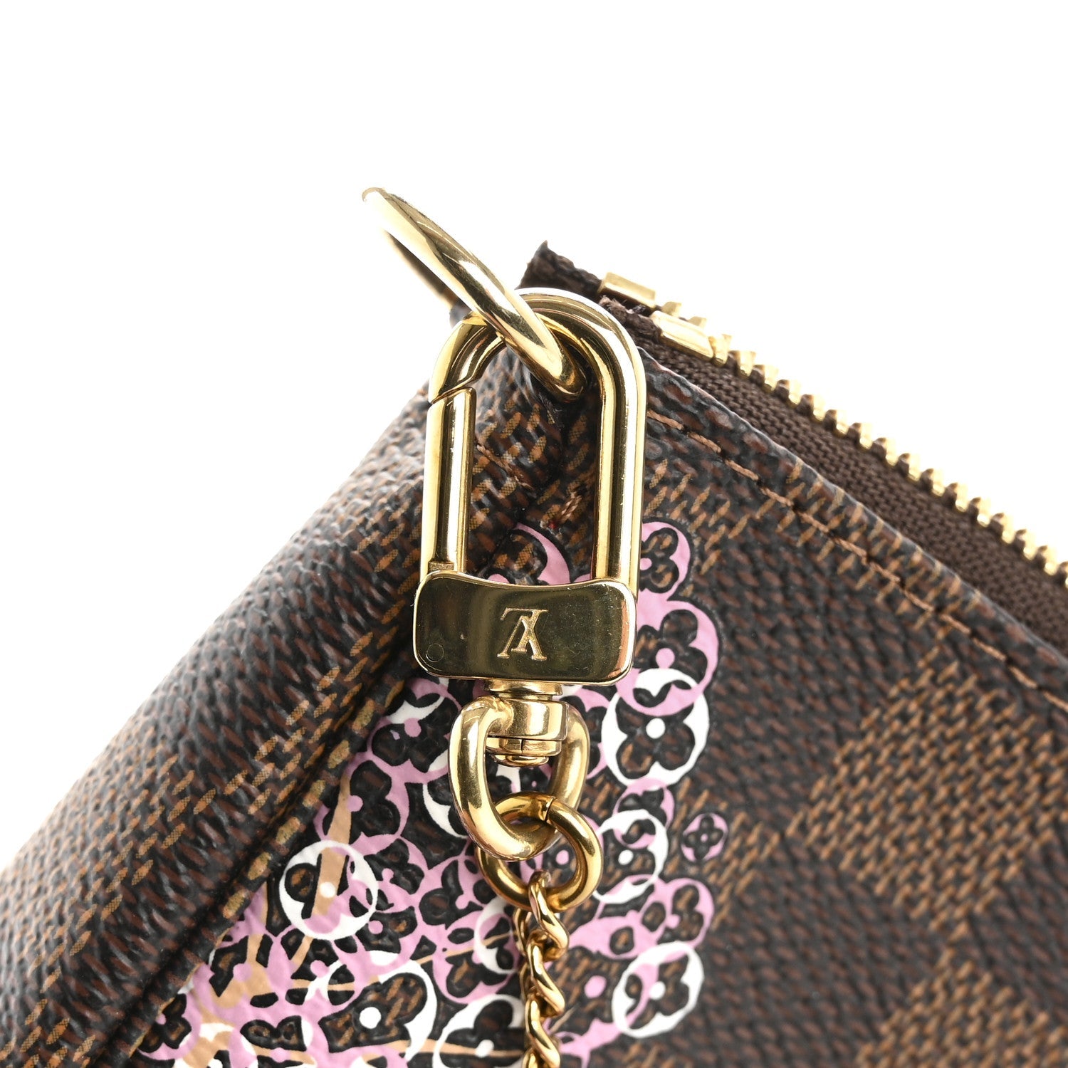 Damier Ebene 2019 Christmas Animation Mini Pochette Accessories Red