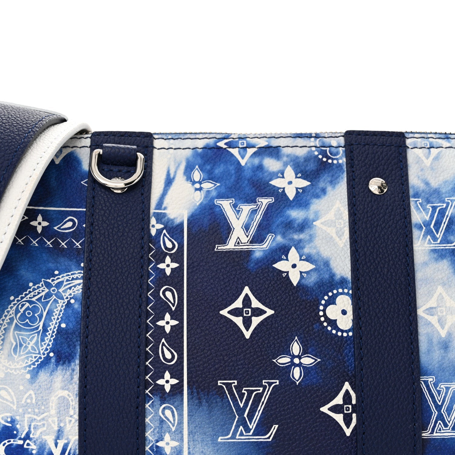 Cowhide Monogram Bandana City Keepall Blue