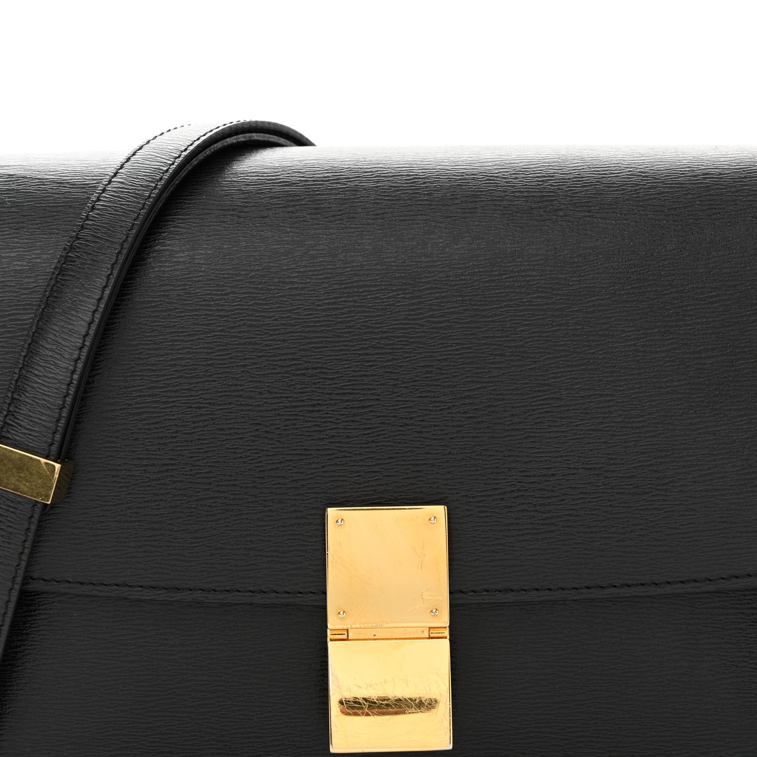 Box Calfskin Medium Classic Box Flap Bag Black