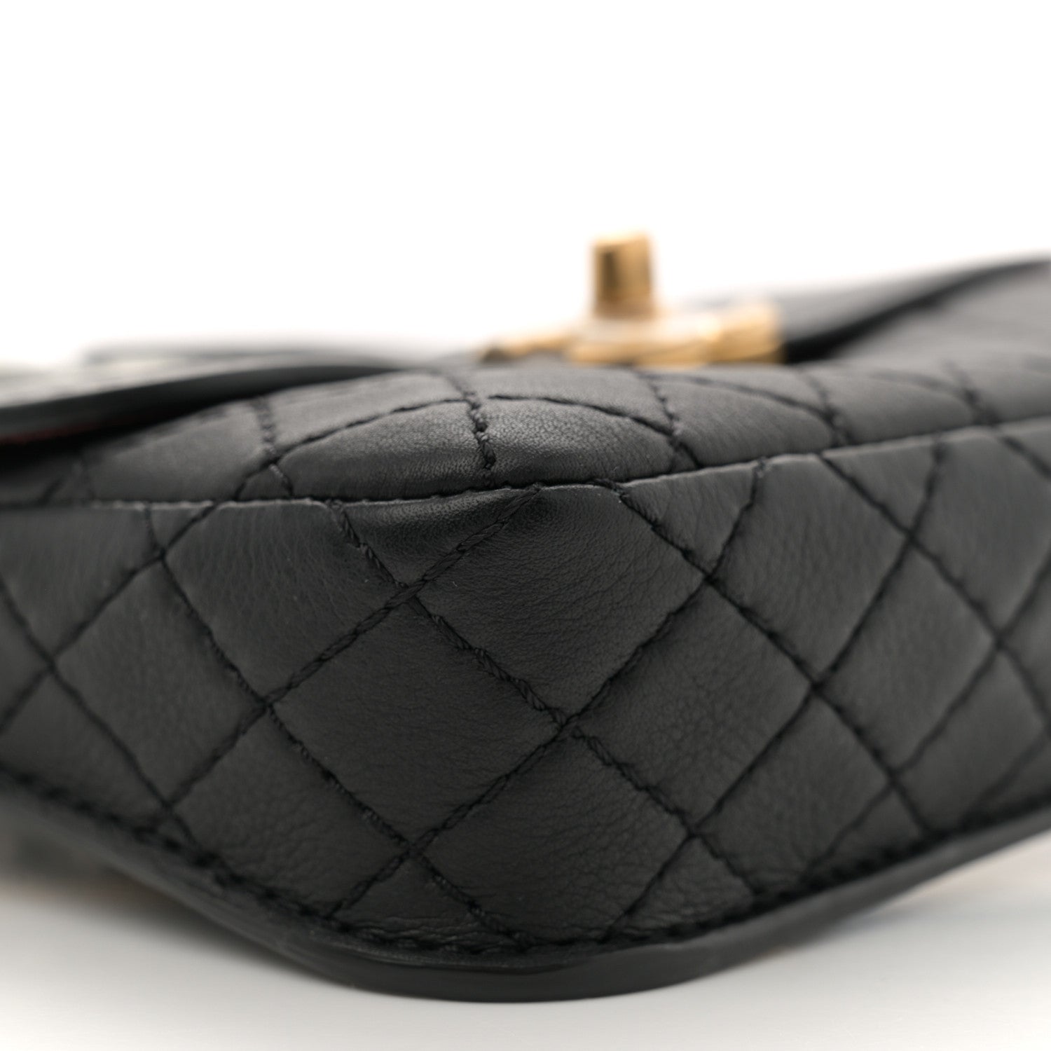 Calfskin Quilted Multi Pouching Flap And Coin Purse Black