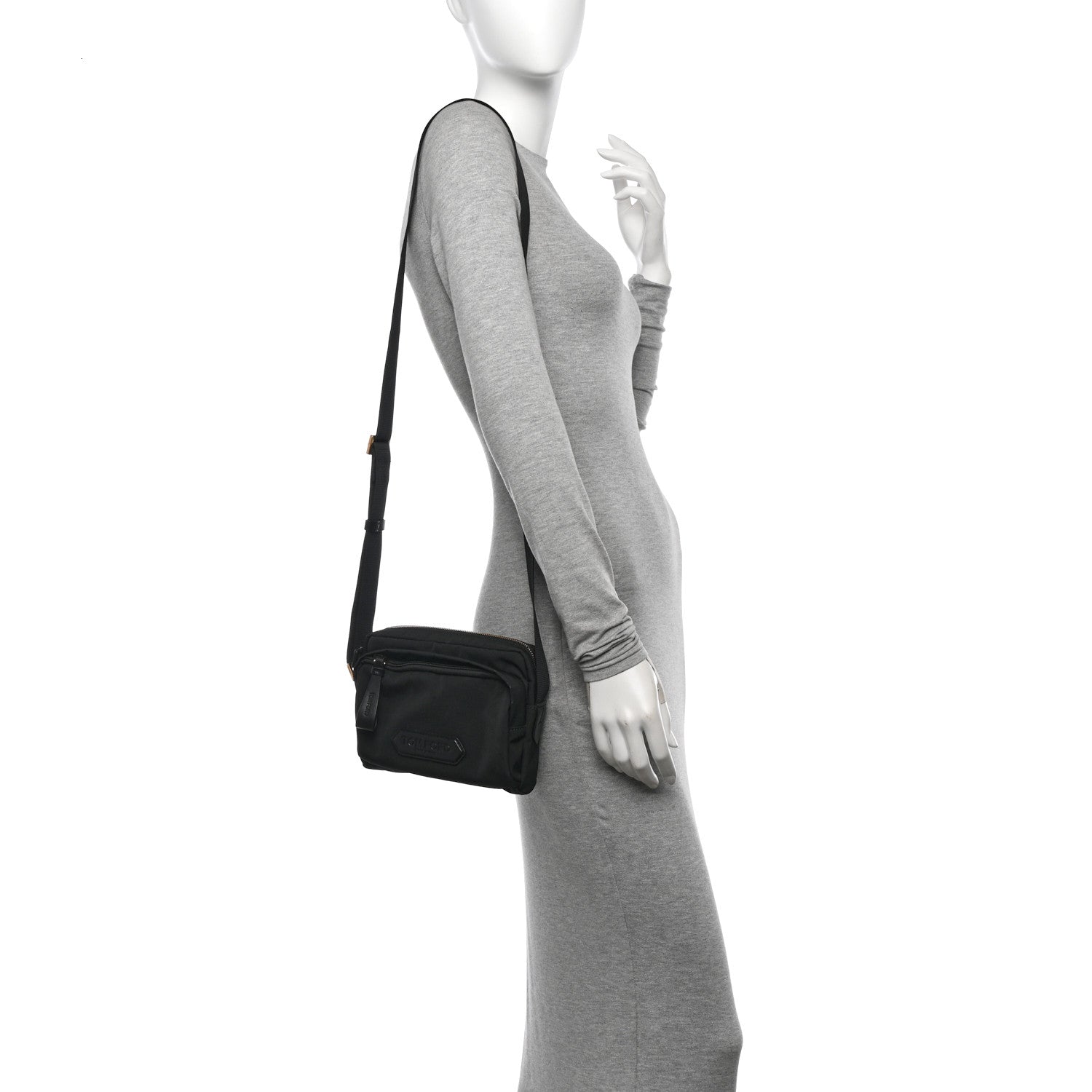 Nylon Logo Messenger Bag Black