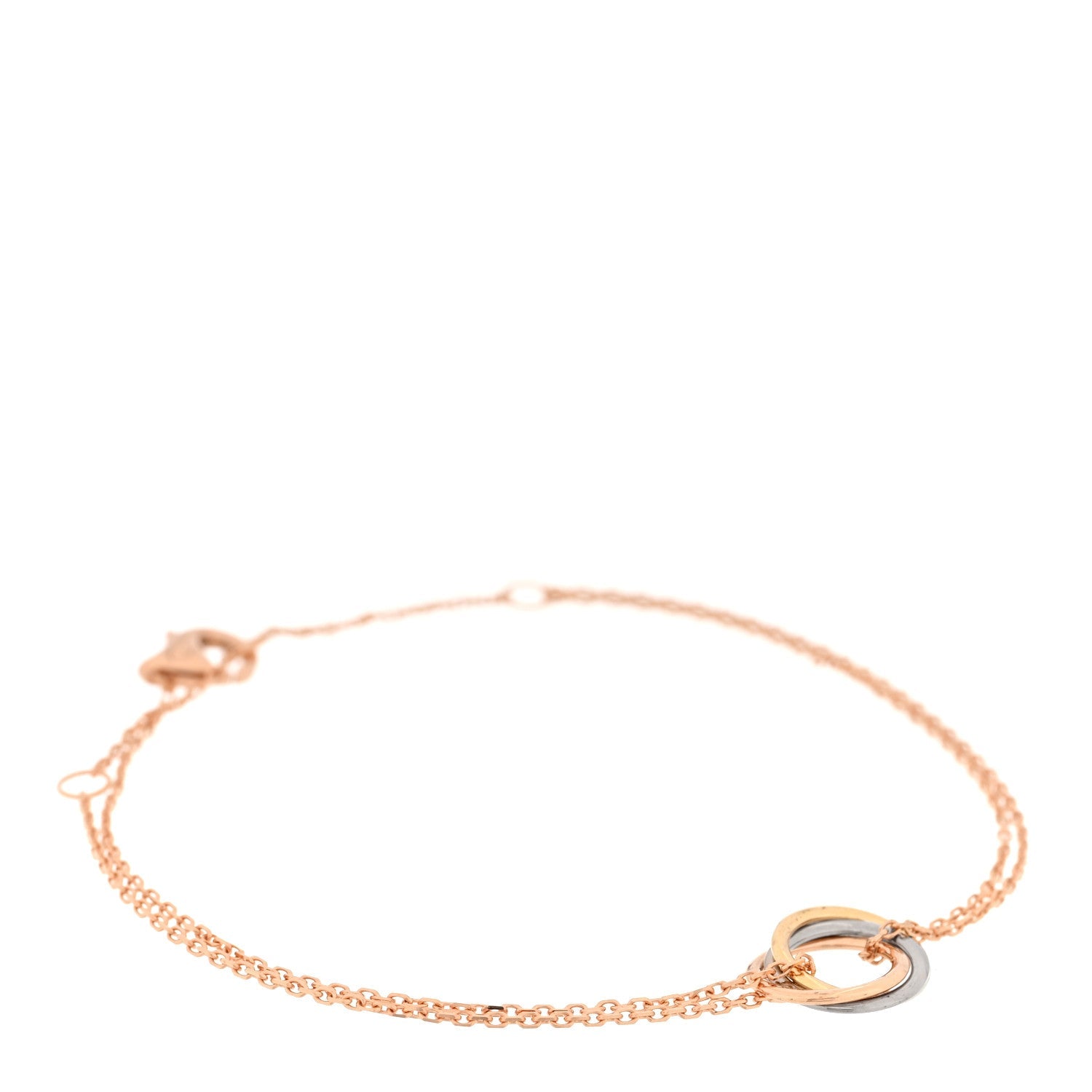 18K Pink Yellow White Gold Trinity Bracelet