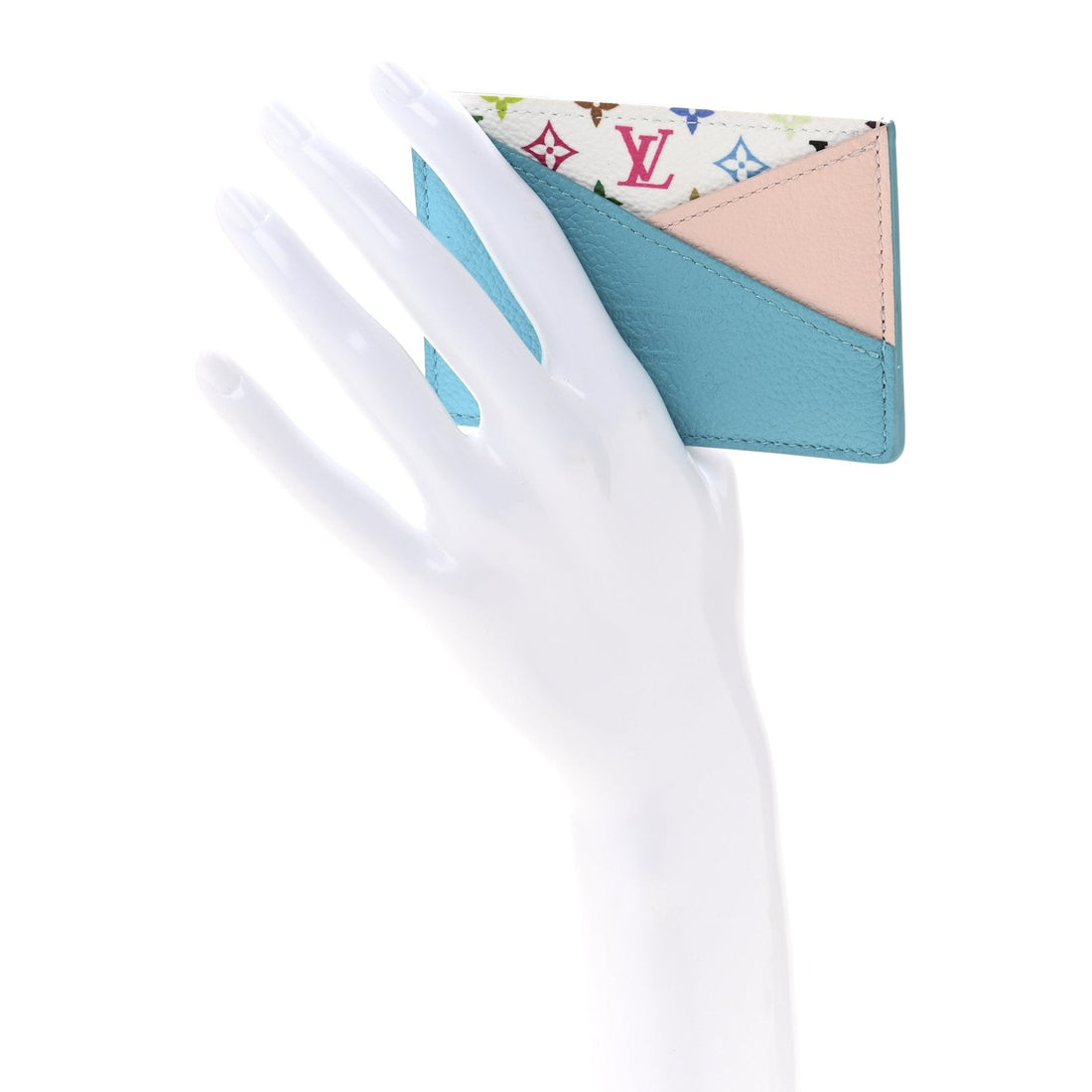 LV X TM Monogram Multicolor Criss-Cross Card Holder Kabira Blue Rose