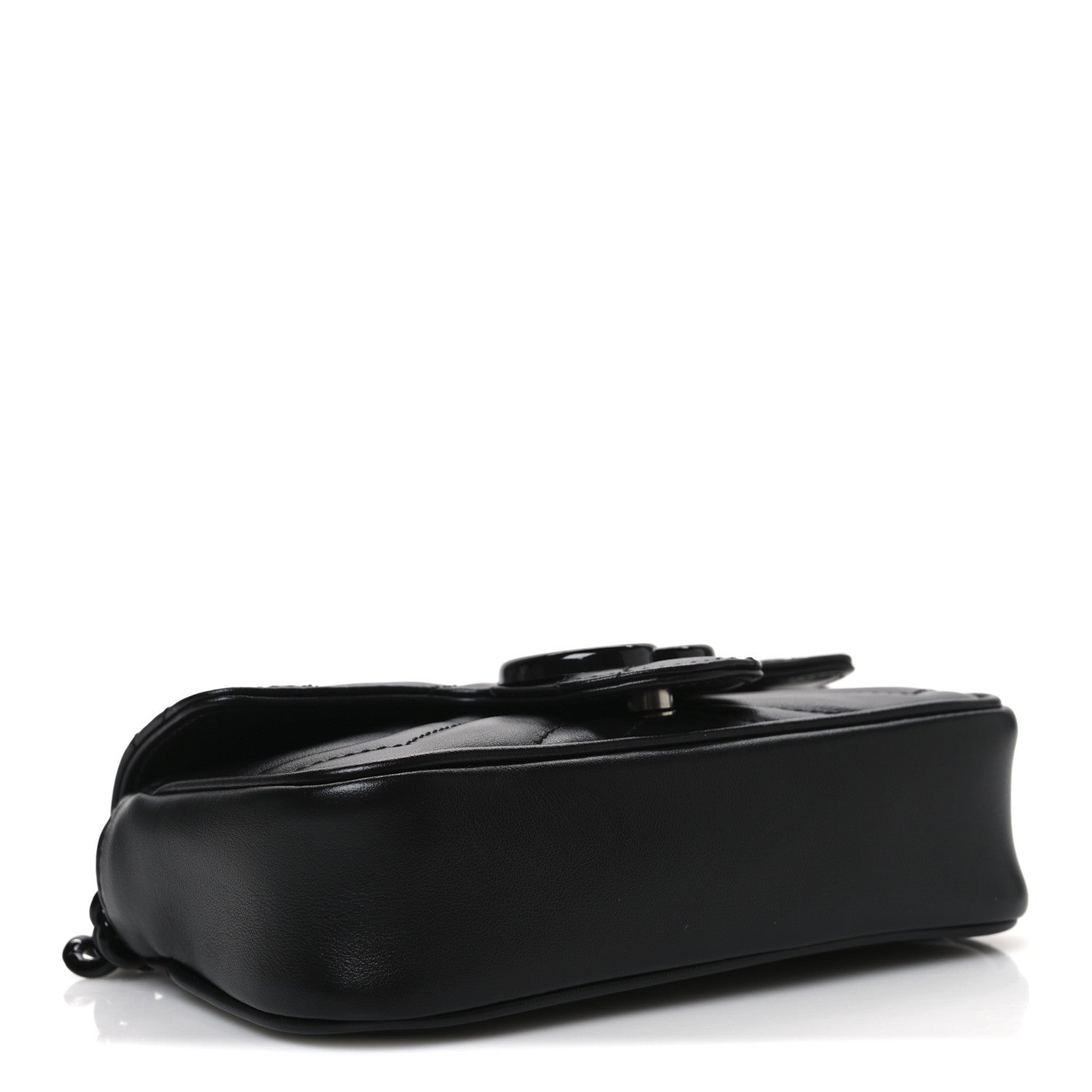 Calfskin Matelasse Monochrome GG Marmont Chain Belt Bag Black