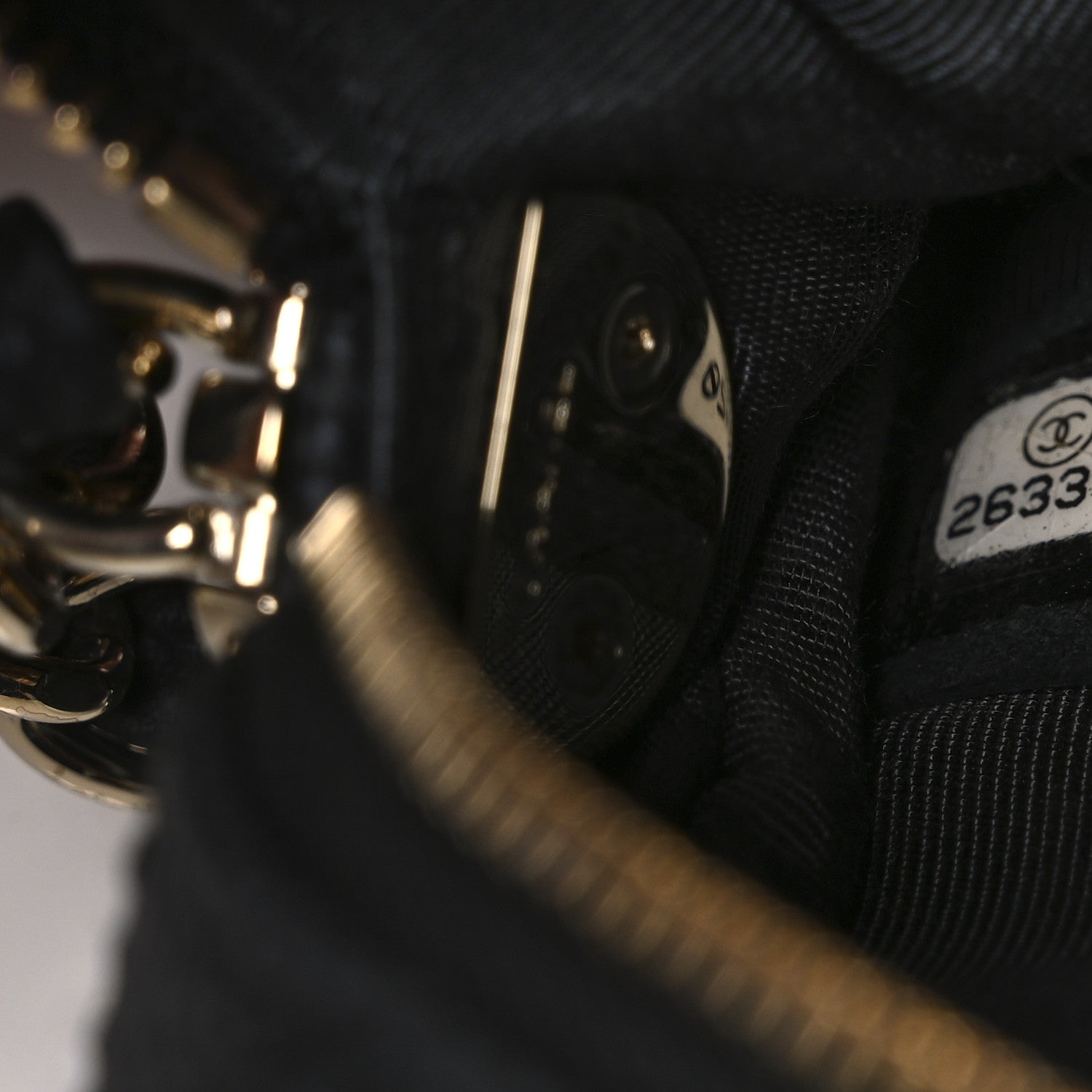 Iridescent Caviar Quilted Mini Coco Tassel Camera Case Black