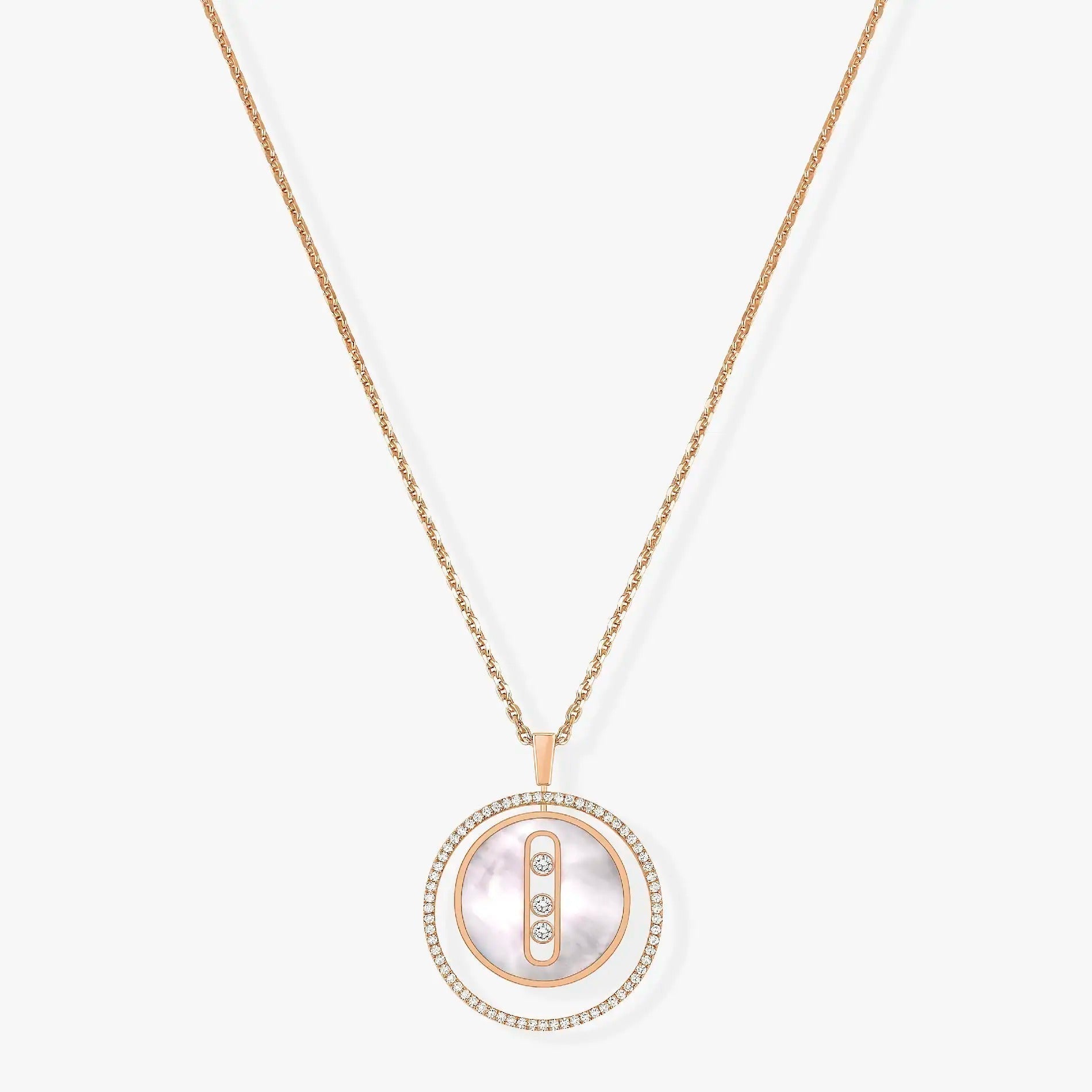 LUCKY MOVE MM NACRE BLANCHE DIAMOND NECKLACE