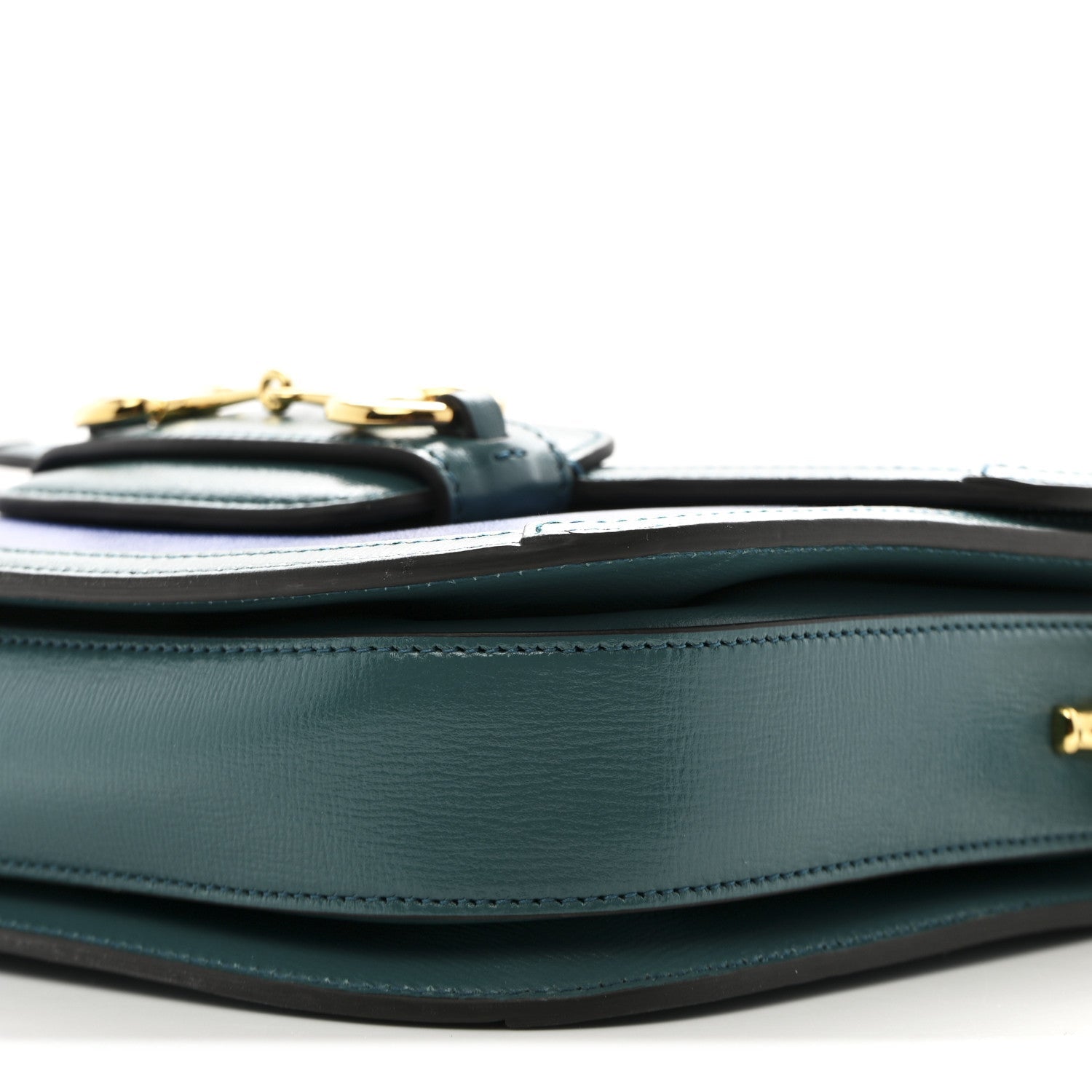 Azalea Calfskin Horsebit 1955 Shoulder Bag Imperial Blue Pavone