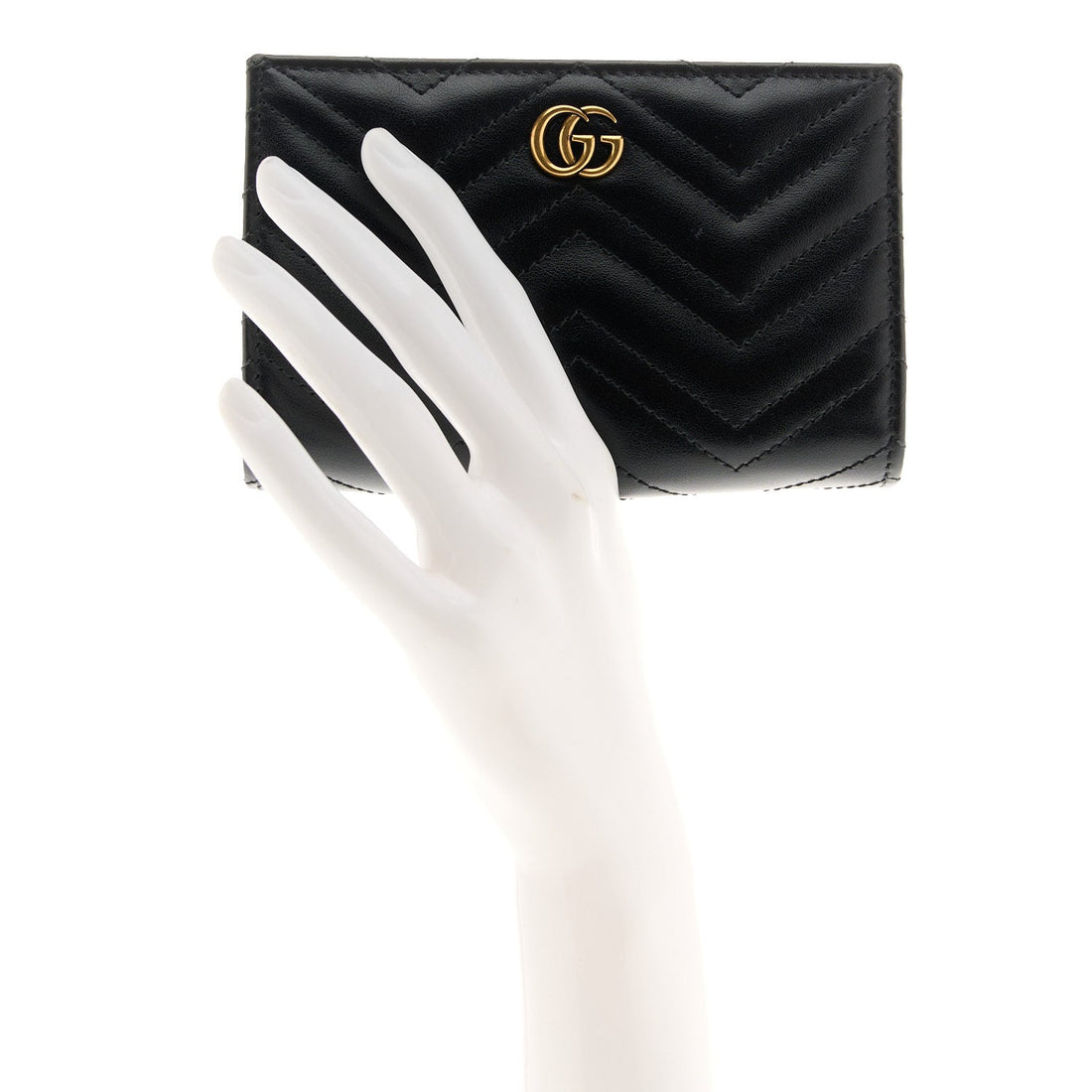 Calfskin Matelasse GG Marmont Wallet Black