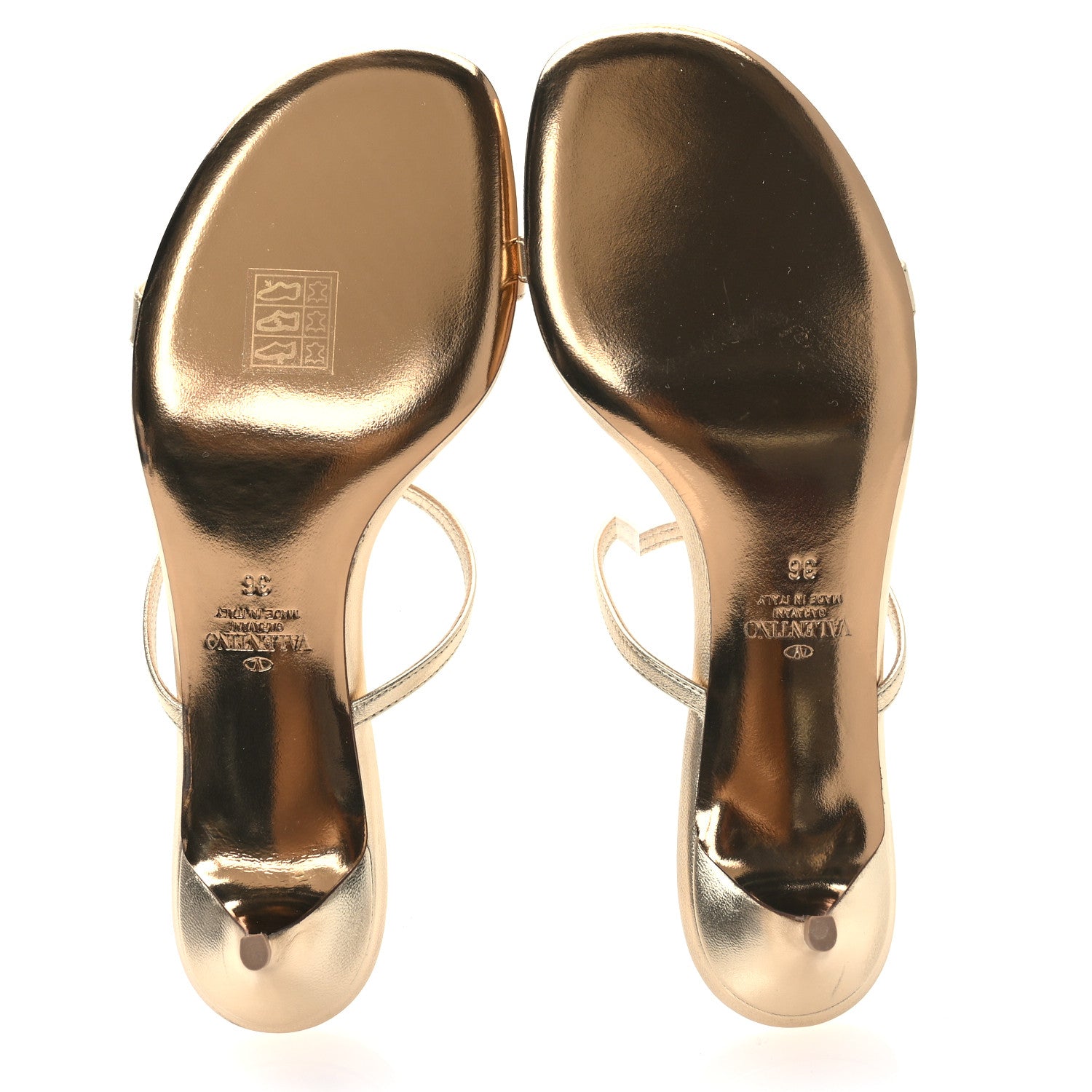 Metallic Nappa Rockstud Sandals 36 Dark Gold