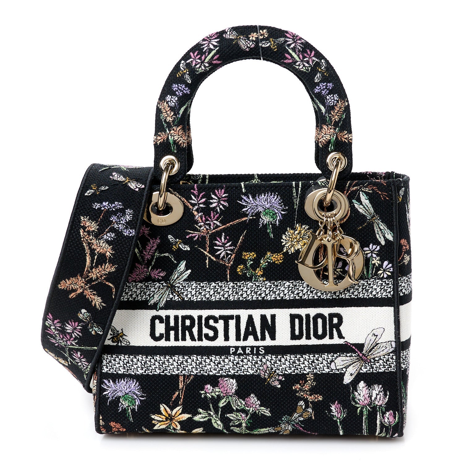 Canvas Embroidered Herbarium Medium Lady D-Lite Black Multicolor