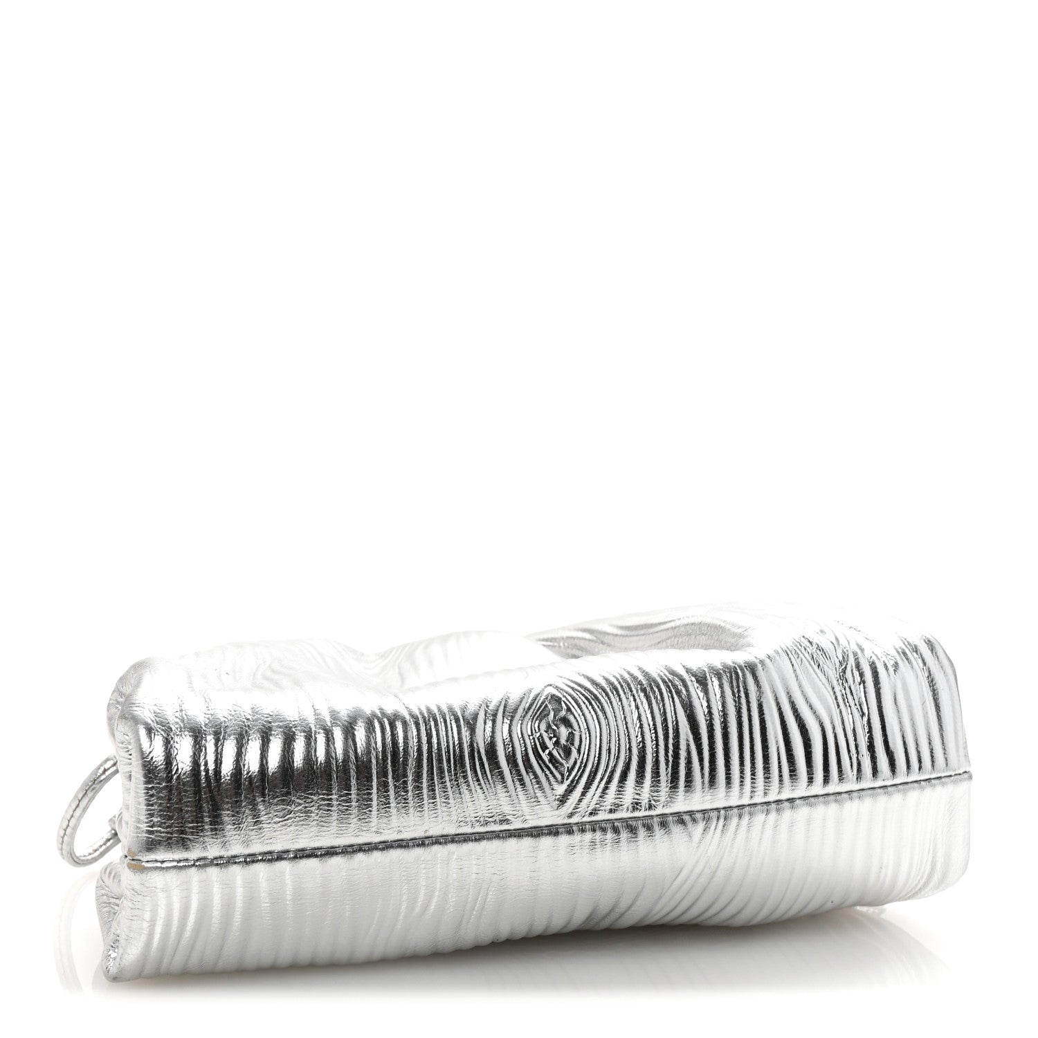 Metallic Bark Calfskin The Mini Pouch Silver