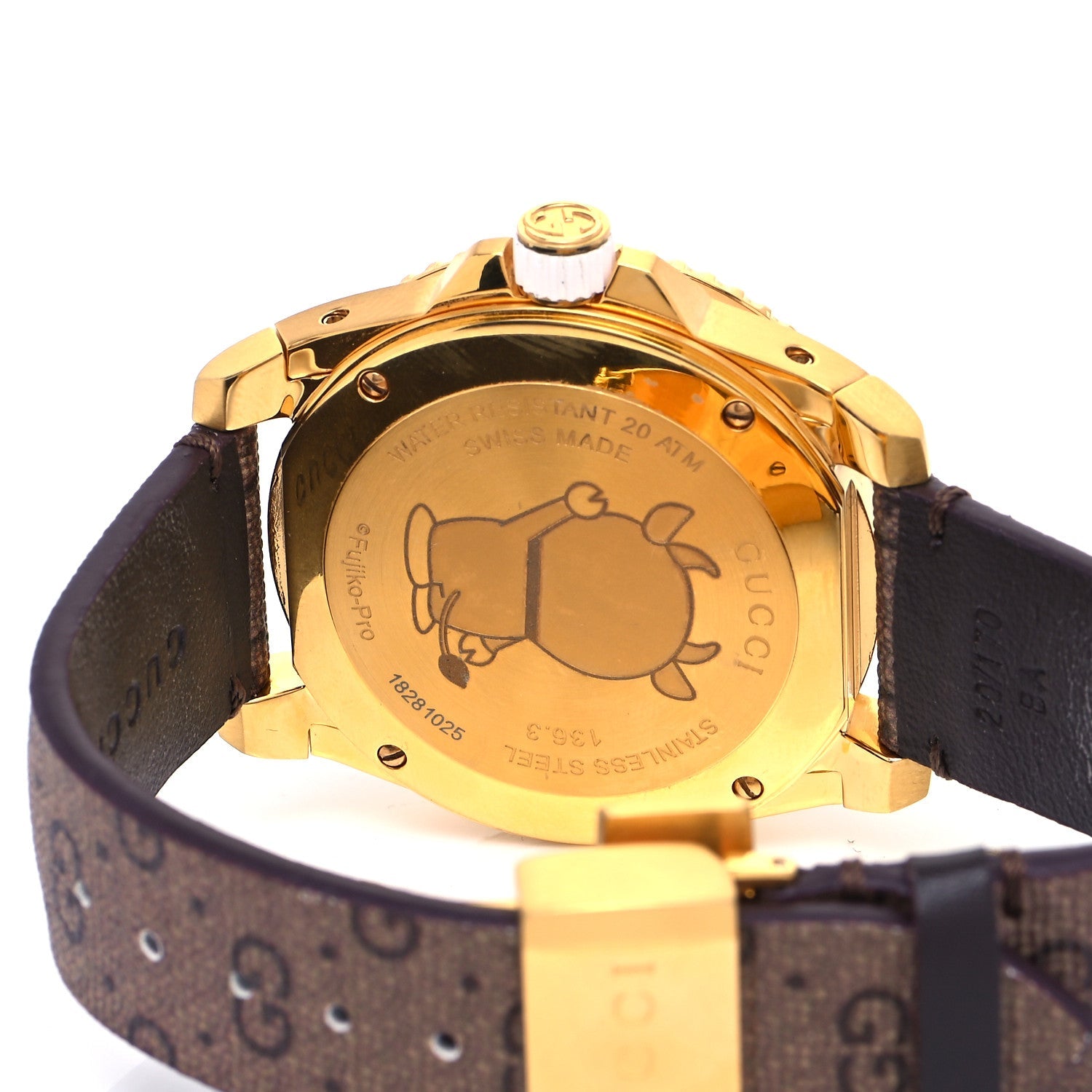 X DORAEMON Stainless Steel Canvas 40mm Dive Quartz Watch Brown