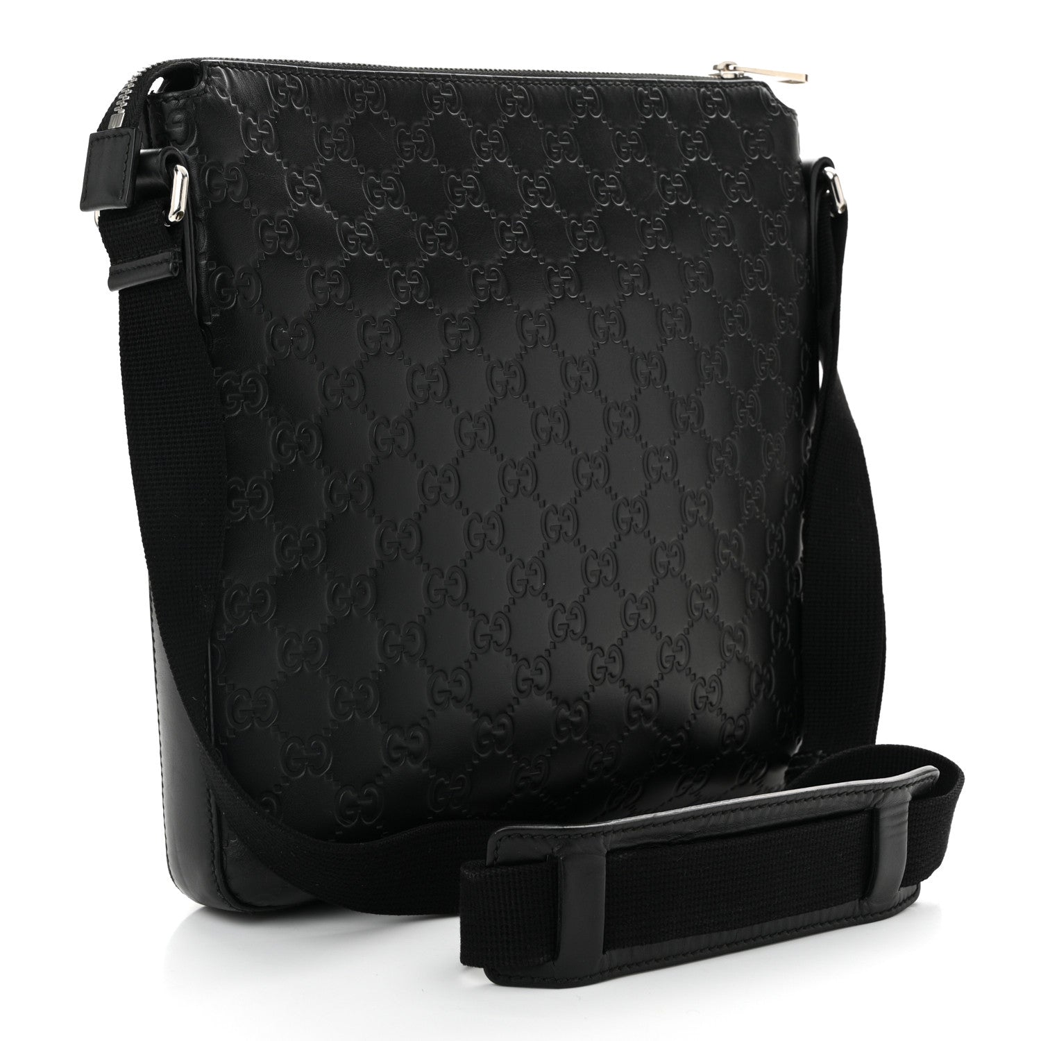 Guccissima Signature Medium Flat Messenger Bag Black