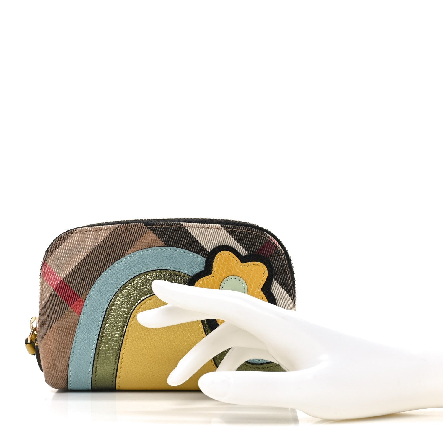 House Check Pop Elements Small Beauty Cosmetic Pouch Pale Opal