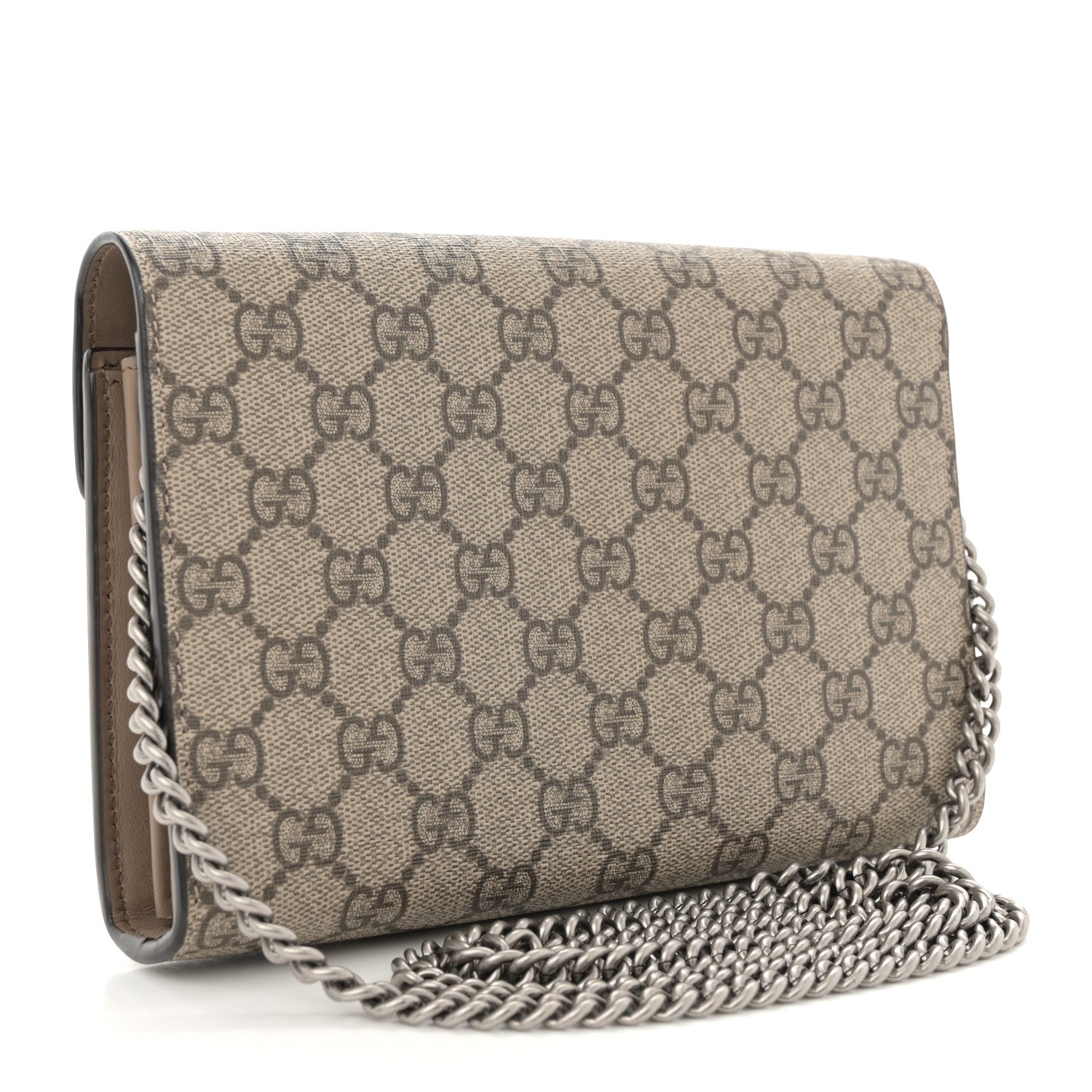 GG Supreme Monogram Mini Dionysus Chain Wallet Beige Taupe