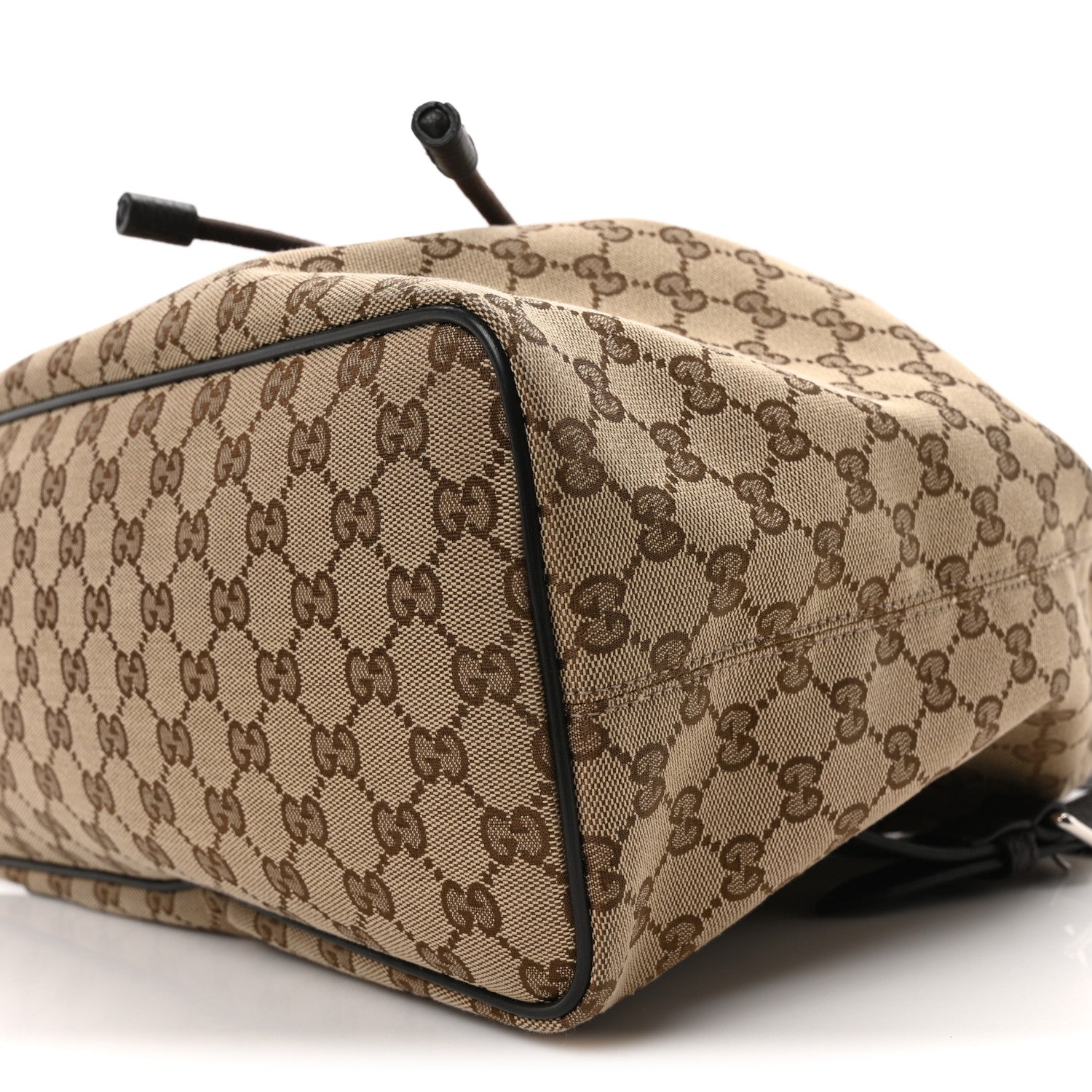 Monogram Dollar Calfskin O Drawstring Backpack Beige Ebony Testa di Moro Dark Chocolate