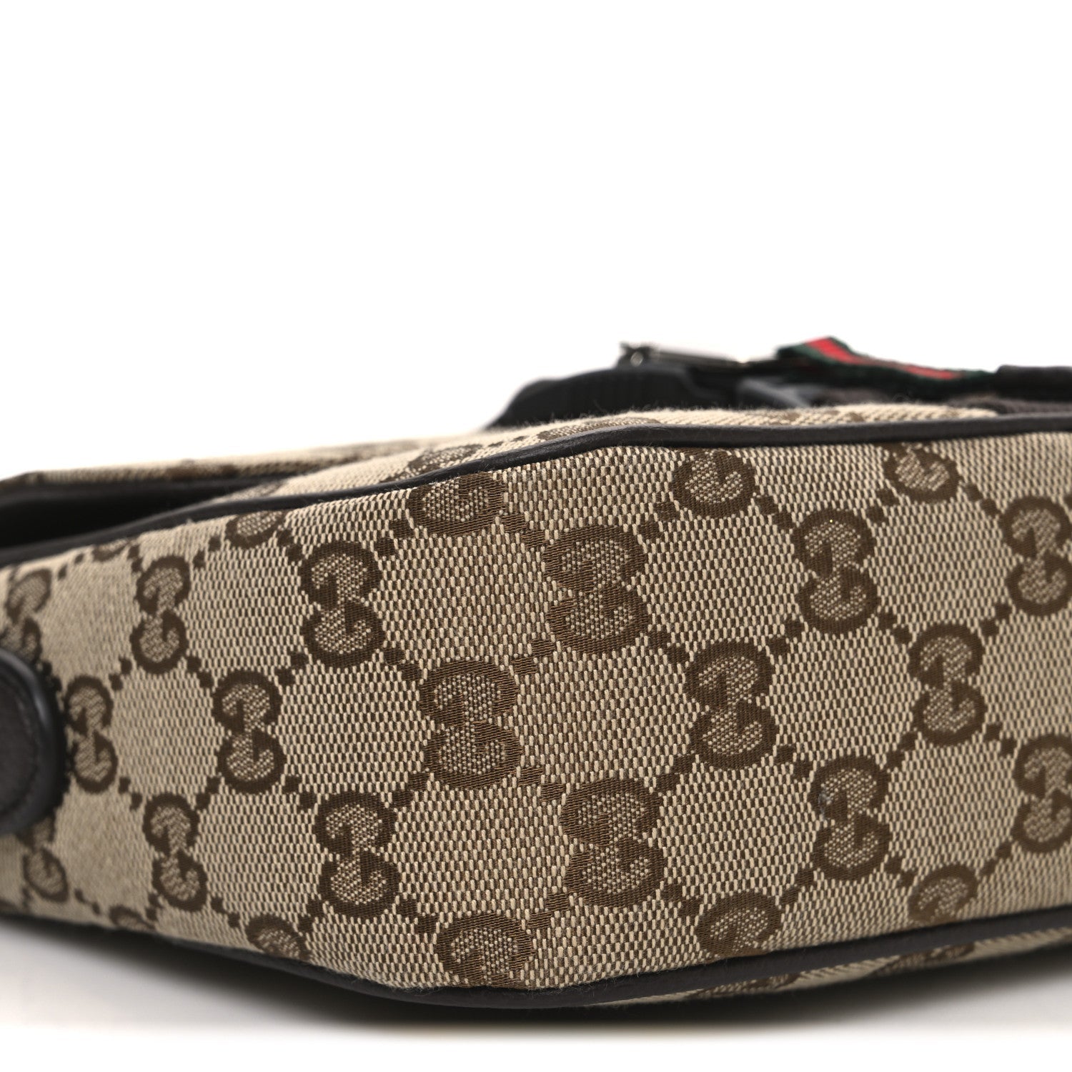 GG Supreme Monogram Textured Dollar Calfskin Mini Ophidia Buckle Shoulder Bag Beige Ebony New Acero