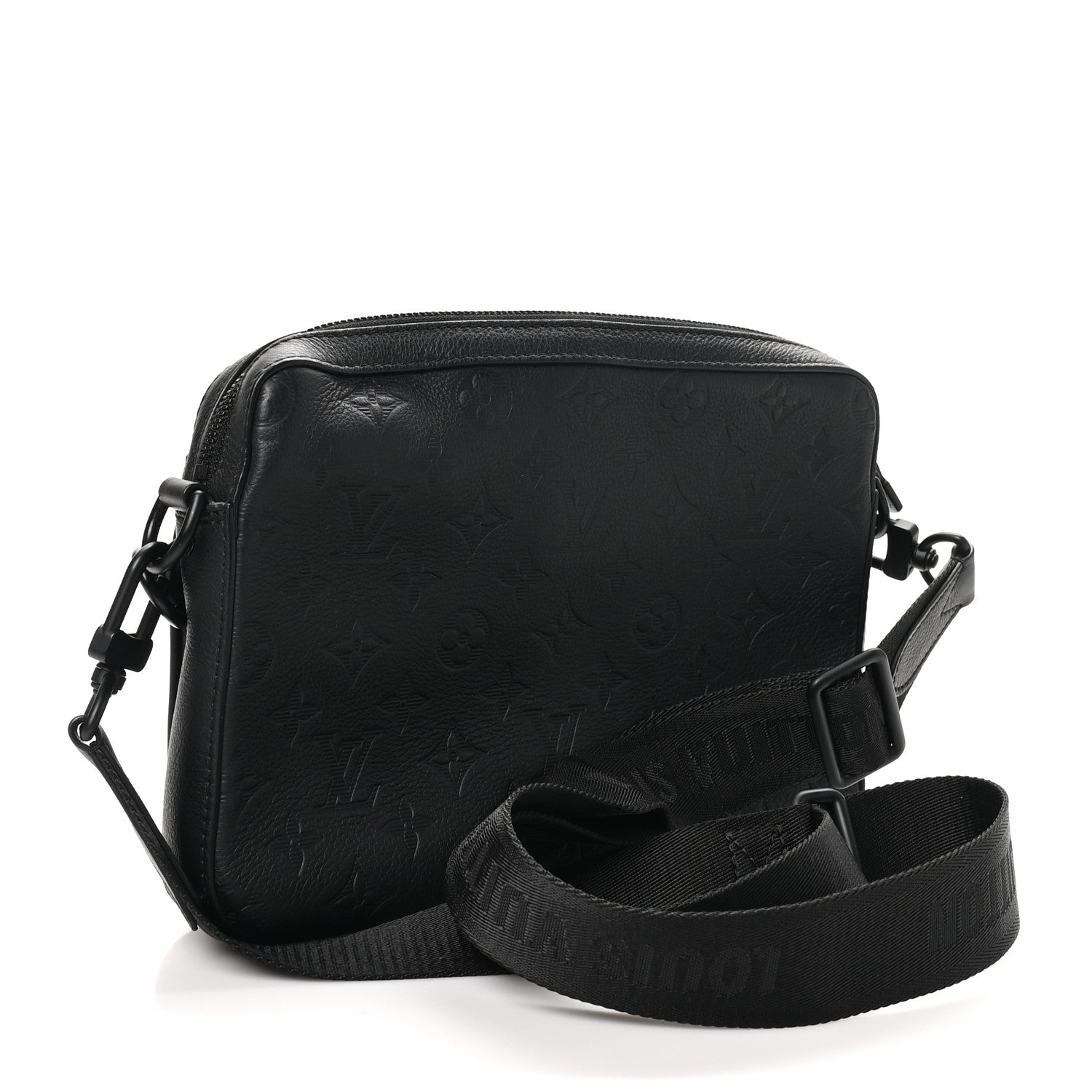 Calfskin Monogram Shadow Trio Messenger Black