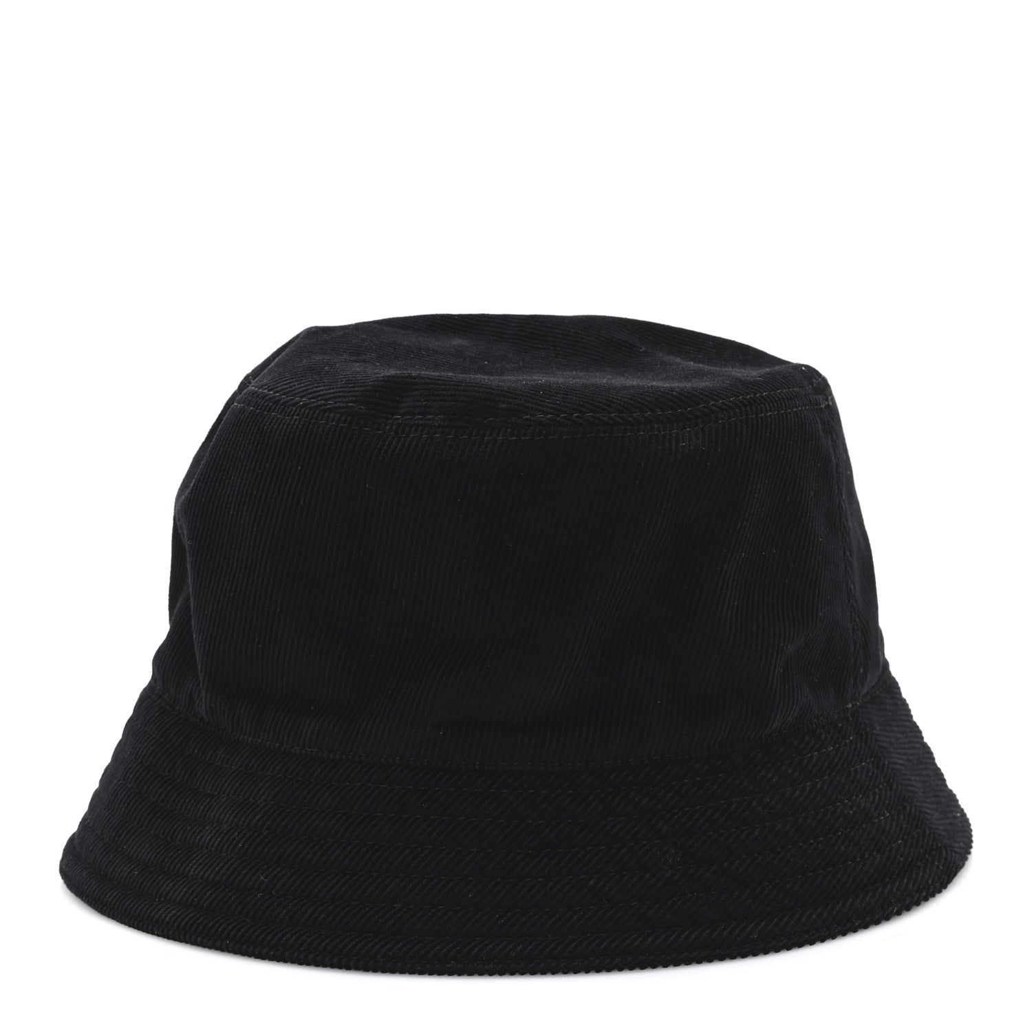 Corduroy Metal Triangle Logo Bucket Hat L Black