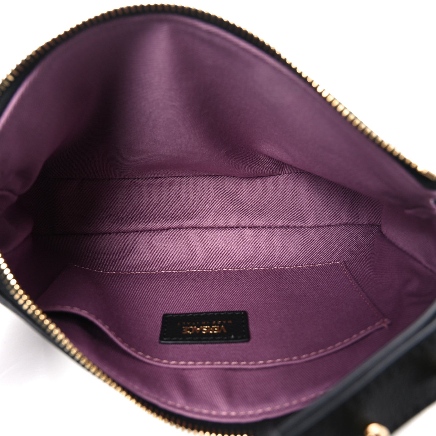 Grained Calfskin Medusa Shoulder Bag Black