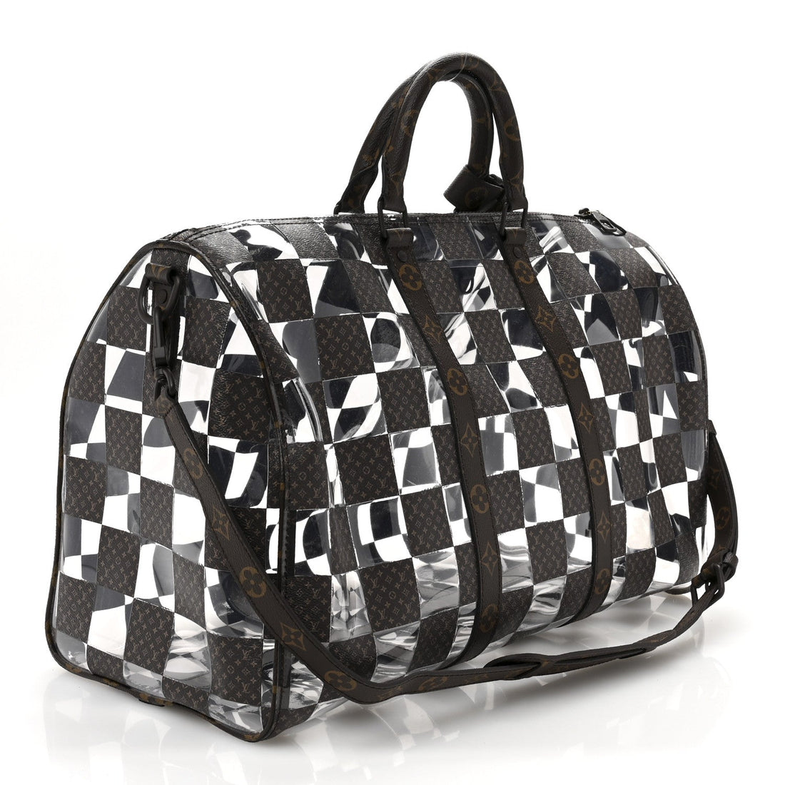 PVC Monogram Chess Keepall Bandouliere 50