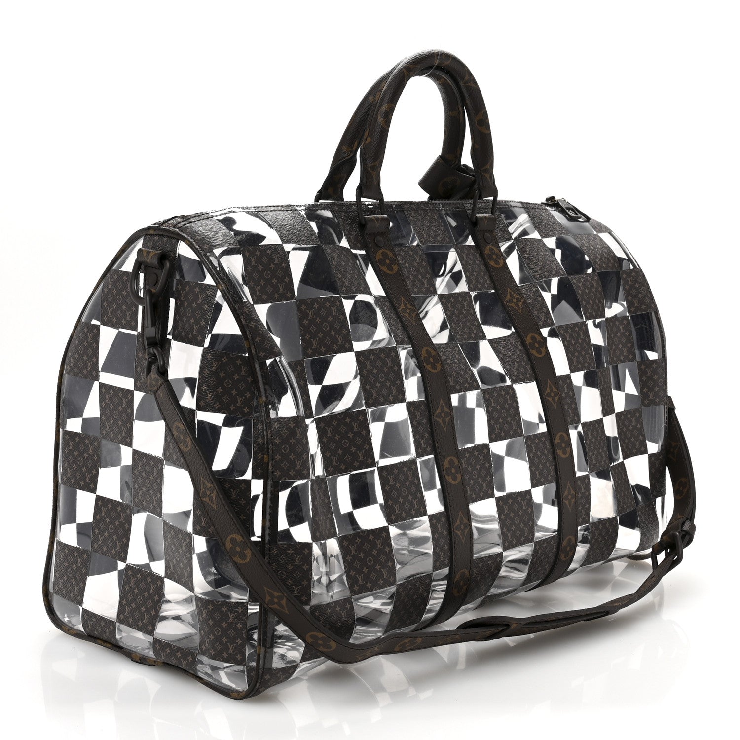 PVC Monogram Chess Keepall Bandouliere 50