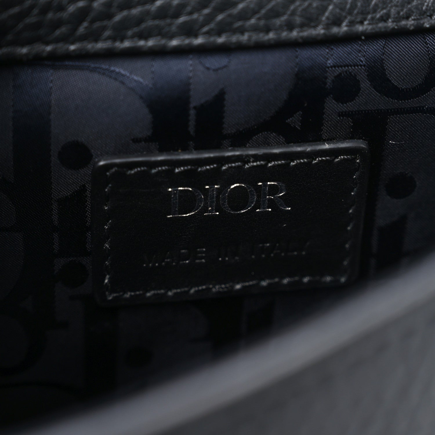 Grained Calfskin Mini Gallop Bag With Strap Black