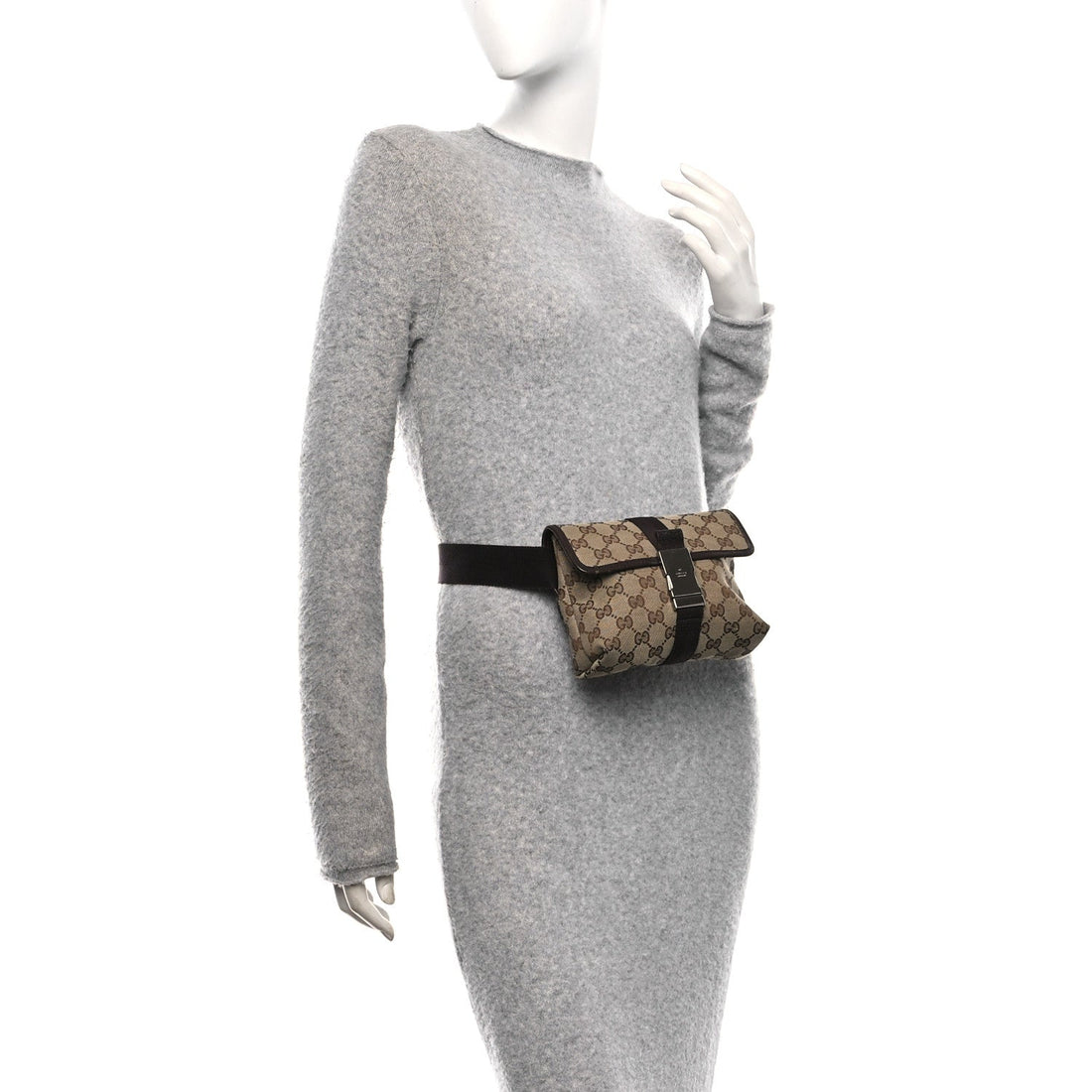 Monogram Waist Pouch Bag Dark Brown