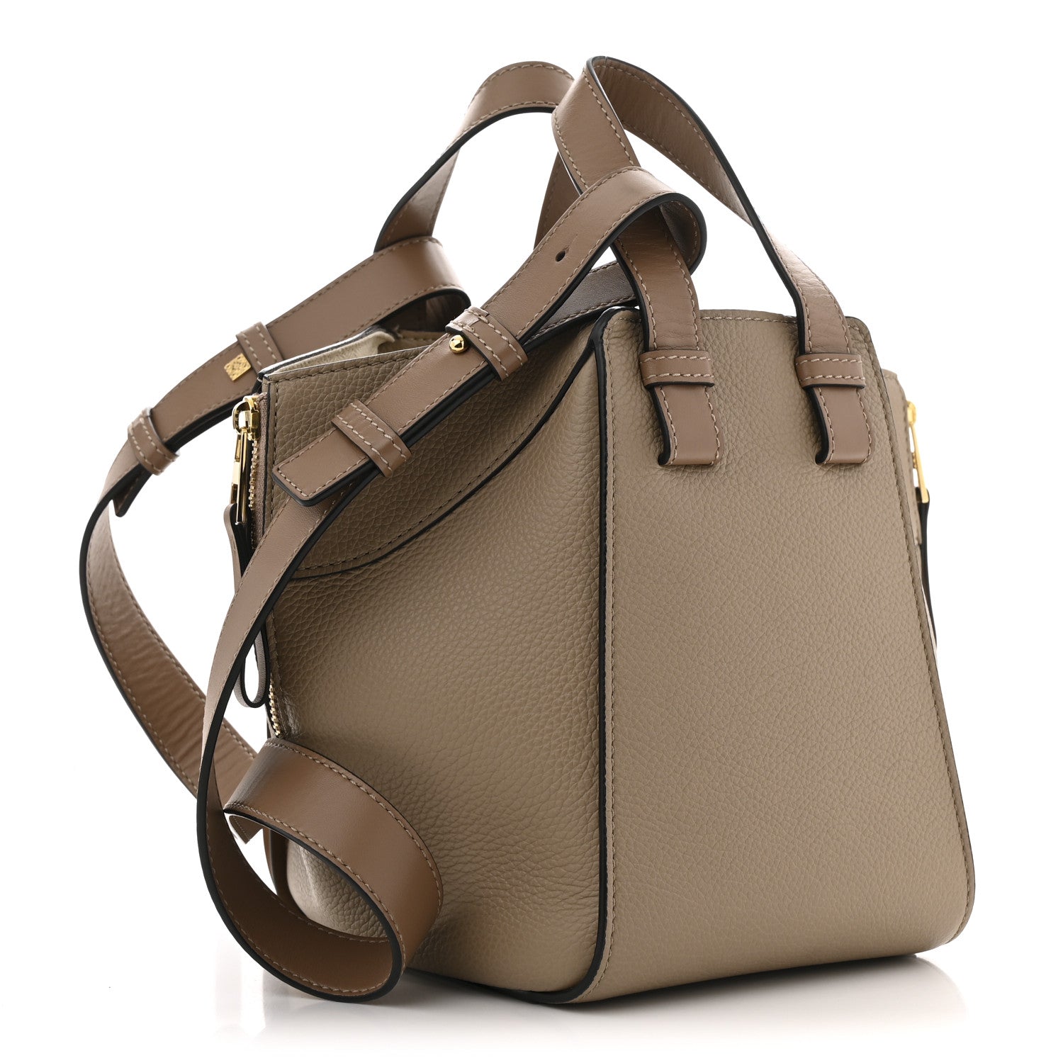 Soft Grained Calfskin Compact Hammock Shoulder Bag Sand