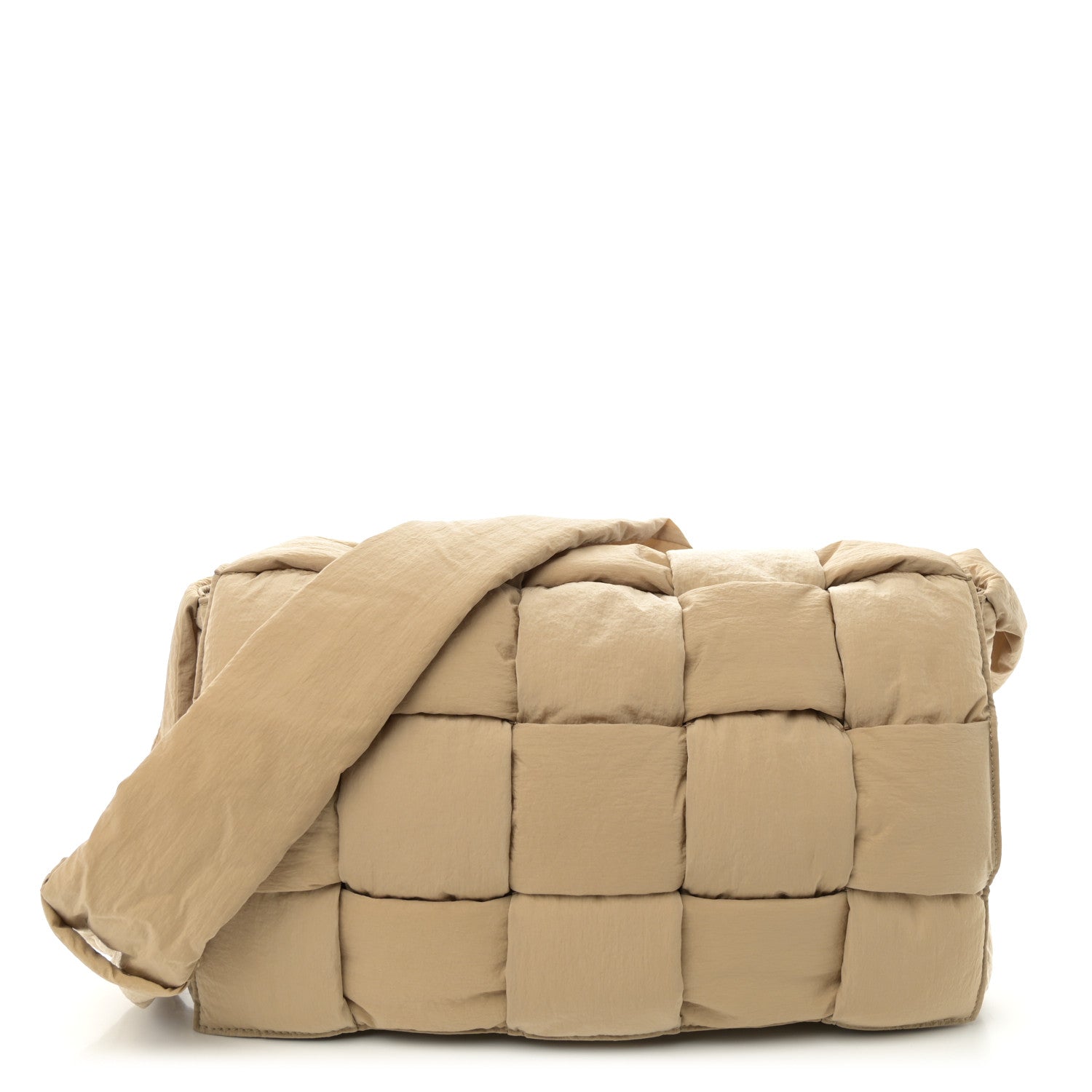 Nylon Intrecciato Padded Tech Maxi Cassette Bag Sesame