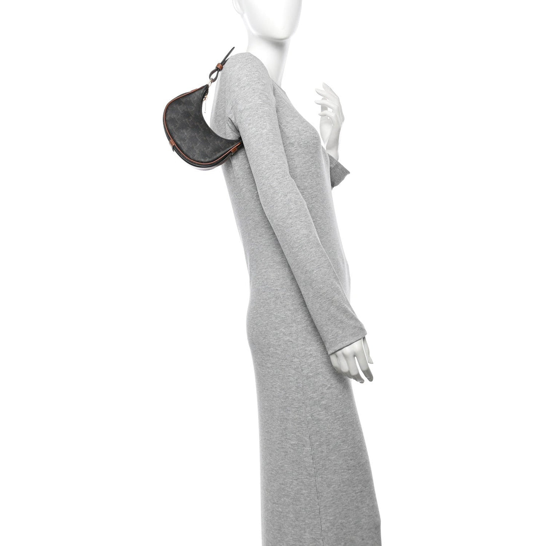 Canvas Calfskin Mini Ava Triomphe Shoulder Bag Tan