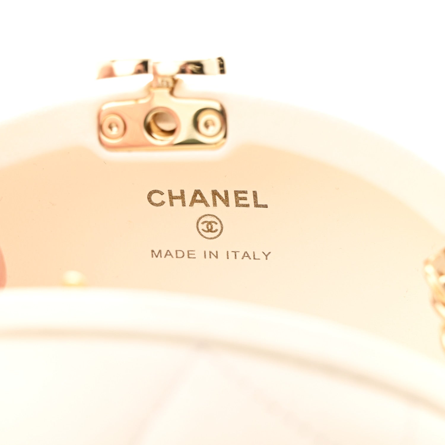 Lambskin Quilted Oval Minaudiere Chain Clutch White