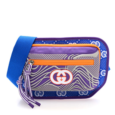 Jersey GG Monogram All Over Sporty Belt Bag Grey White Multicolor