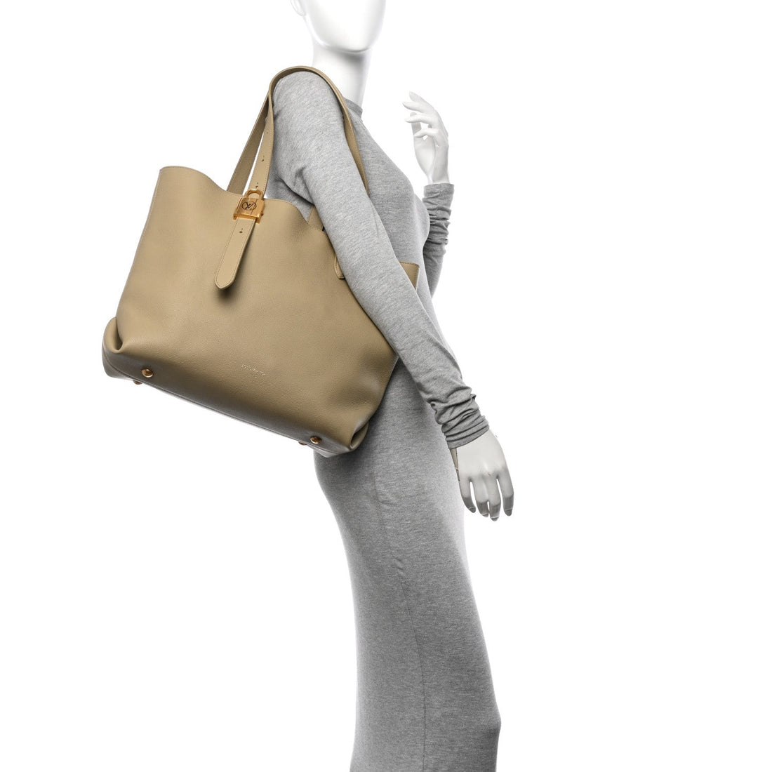 Grained Calfskin Low Key Cabas MM Clay