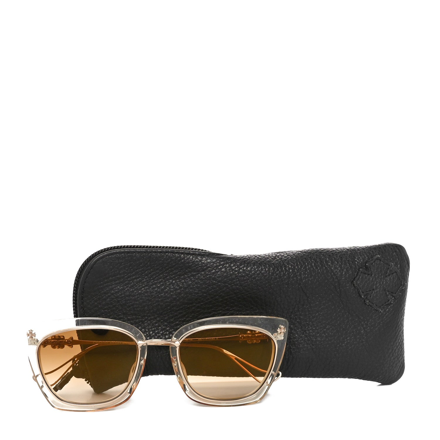 Metal Transparent Acetate Betty Lou II Sunglasses Clear Gold