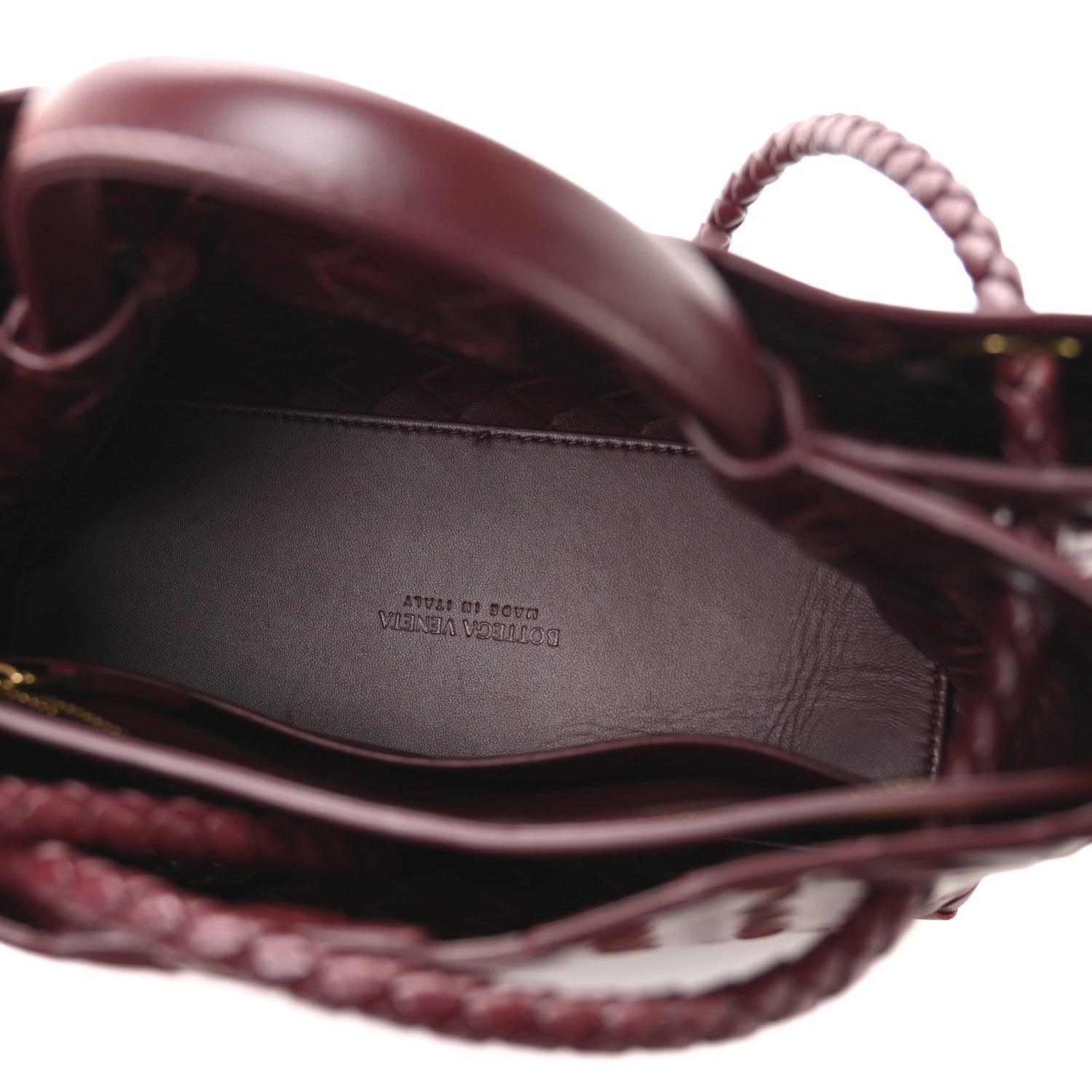 Nappa Intrecciato Small Andiamo Shoulder Bag Barolo