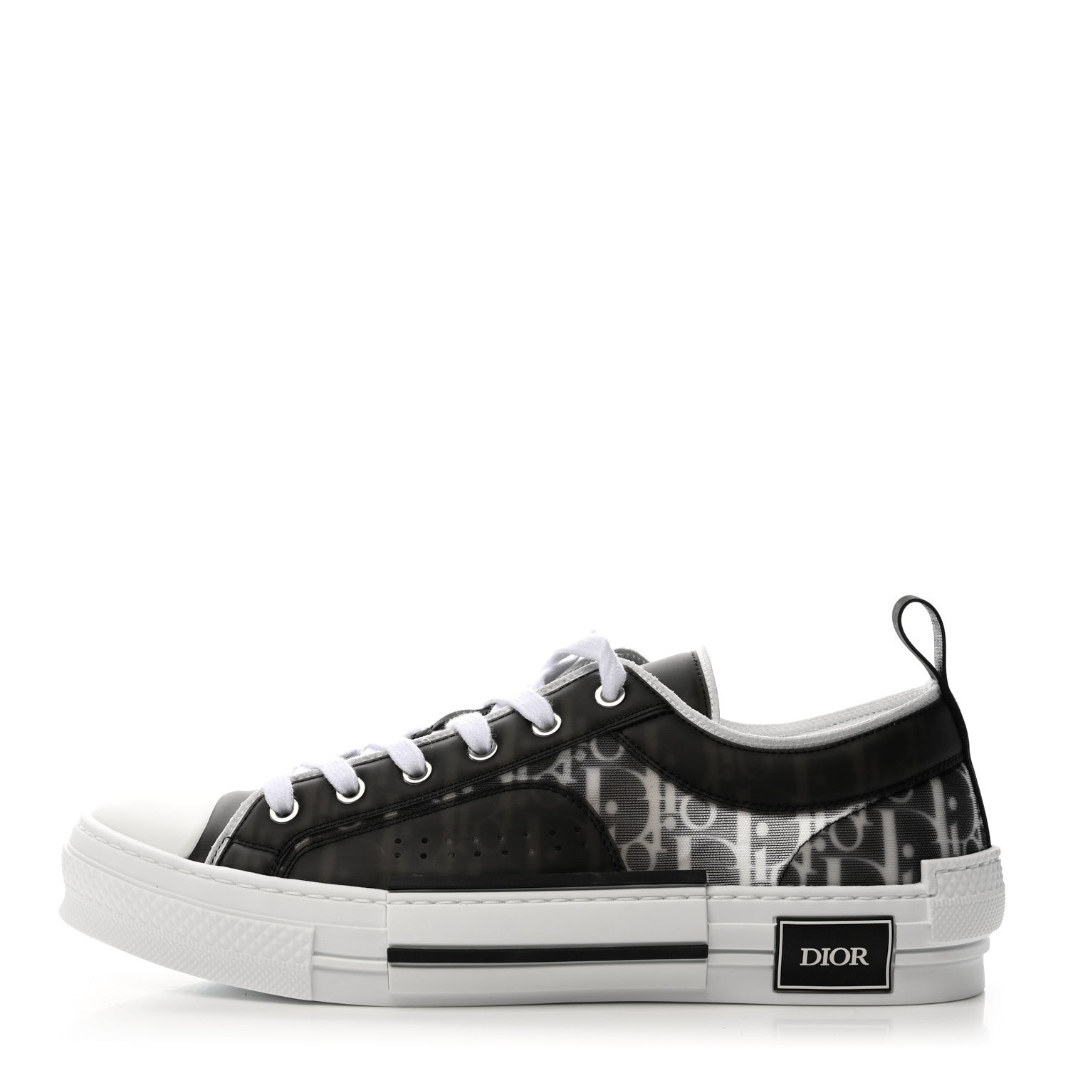 Technical Canvas Mesh Oblique Printed Mens B23 League Low Top Sneaker 43 Black Beige