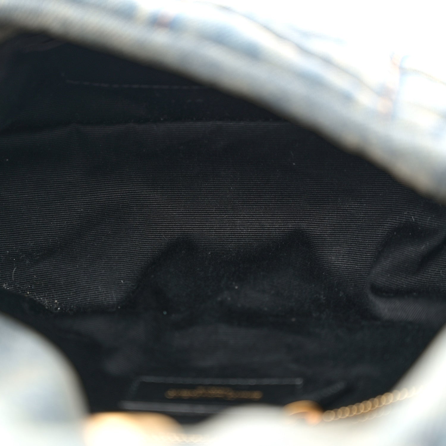 Denim Quilted Toy Loulou Puffer Monogram Chain Satchel Blue Cinnamon