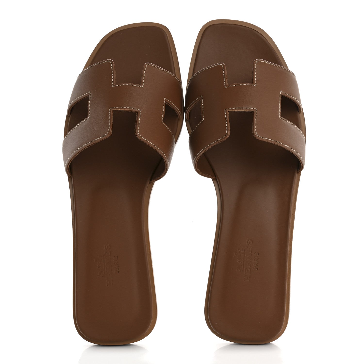 Box Calfskin Oran Sandals 37.5 Gold