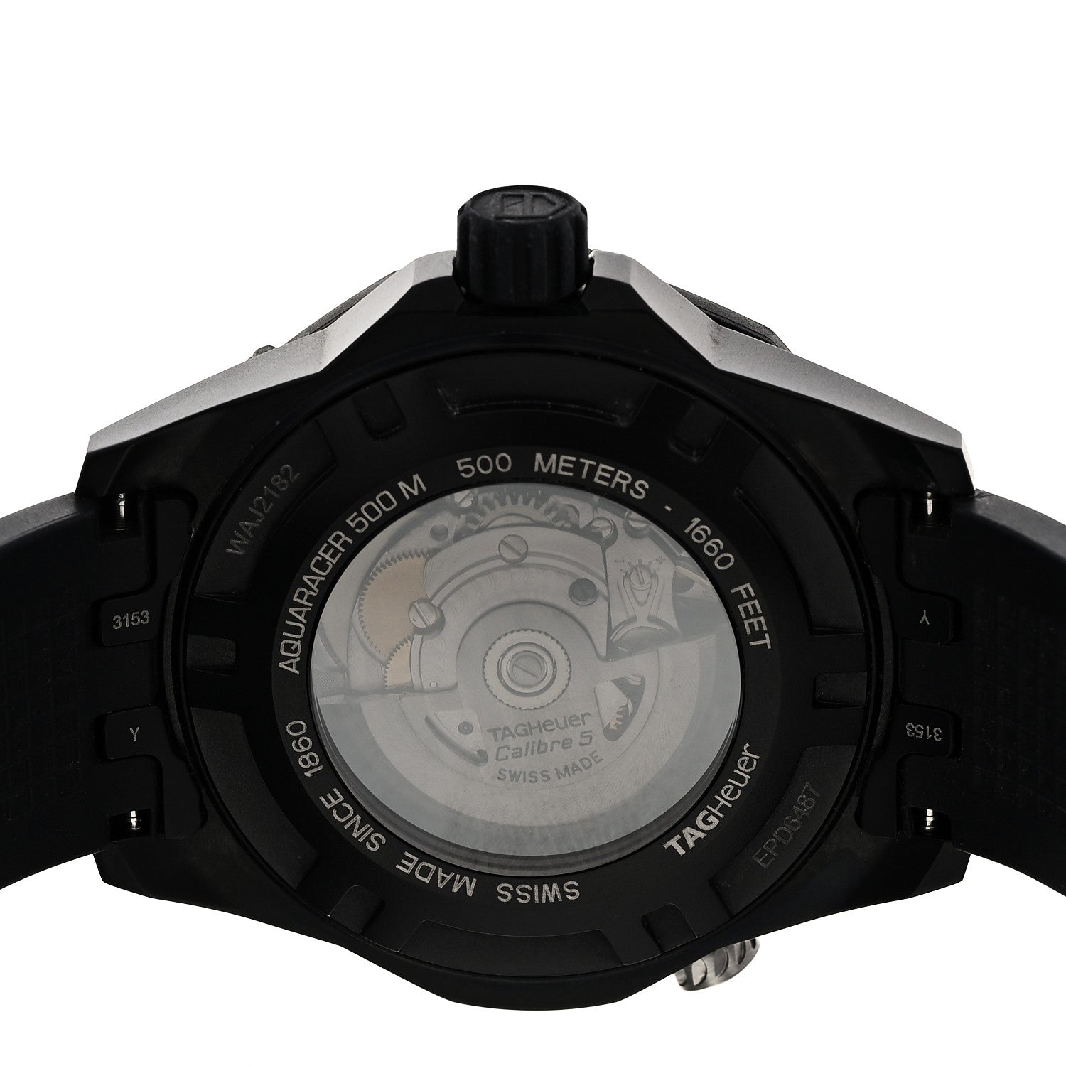 Titanium 18K Rose Gold 43mm Aquaracer 500M Automatic Watch Black WAJ2182