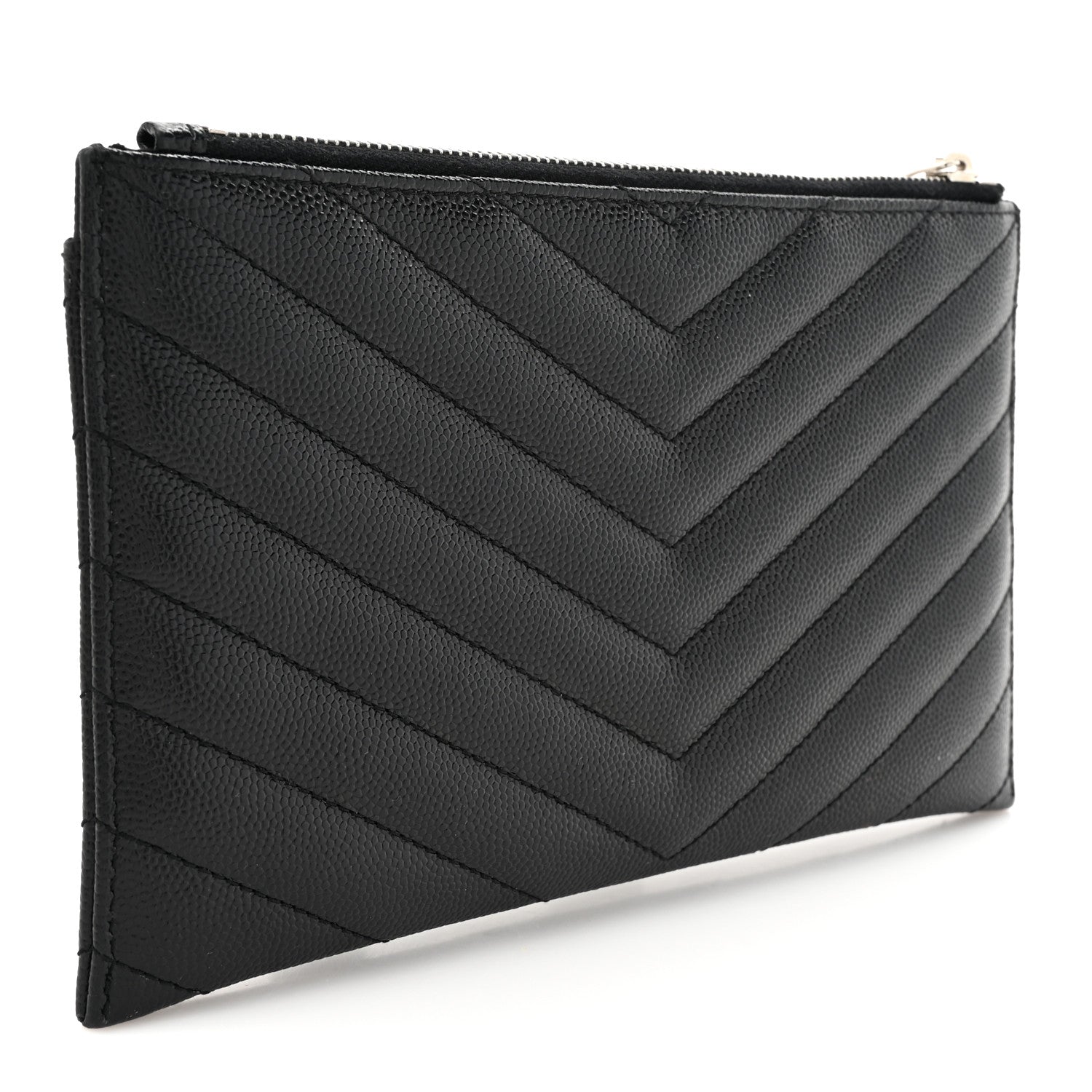 Grain De Poudre Chevron Monogram Bill Pouch Black
