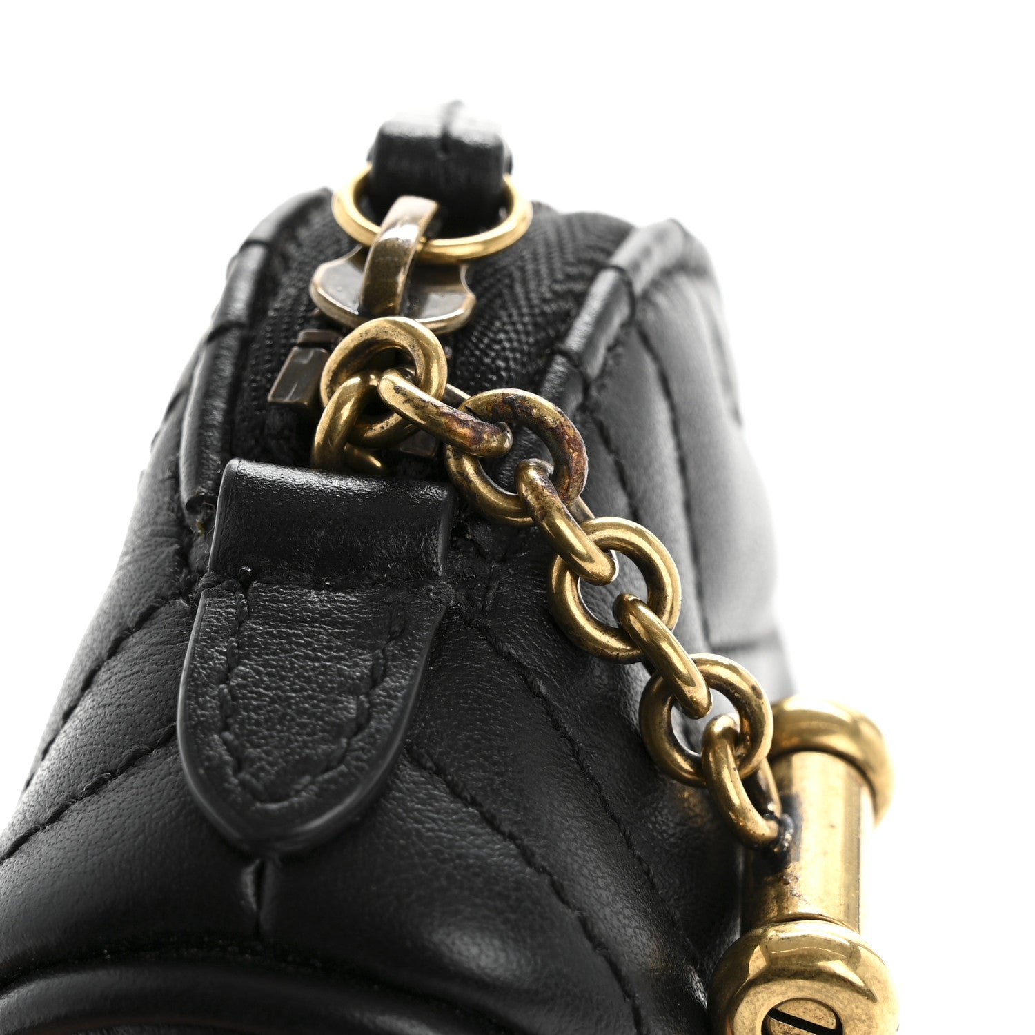 Calfskin Matelasse GG Marmont Key Pouch Black