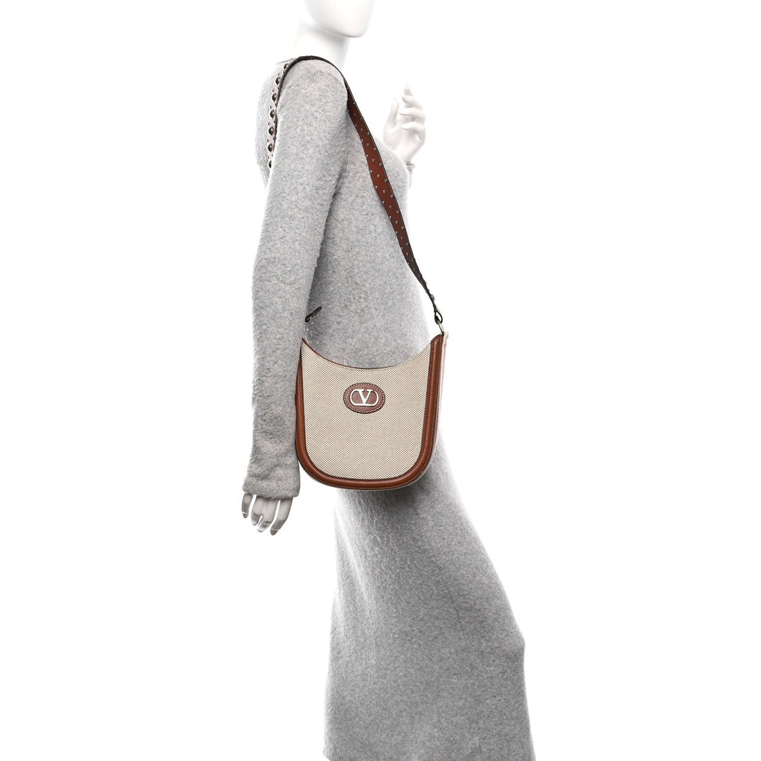 Raffia Calfskin Vlogo Small Antibes Hobo Bag Naturale Tobacco Selleria Bia Rosso